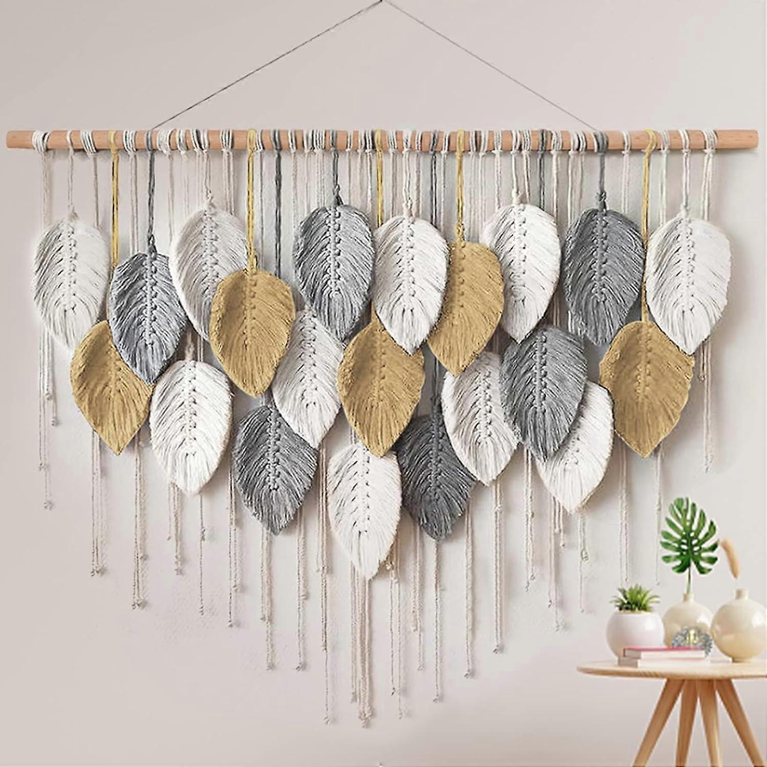 Handmade Macrame Wall Hanging Boho Décor for Bedroom 39" W x 30.7" L