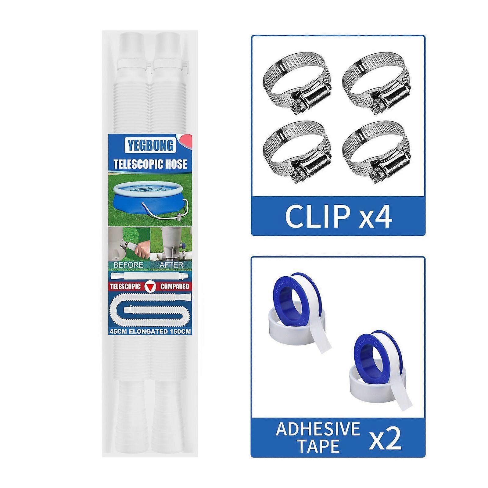 2PCS Pool Pump Replacement Hose Set Pool Filter Pump Spa Pool Pump Retractable Replacement Hose