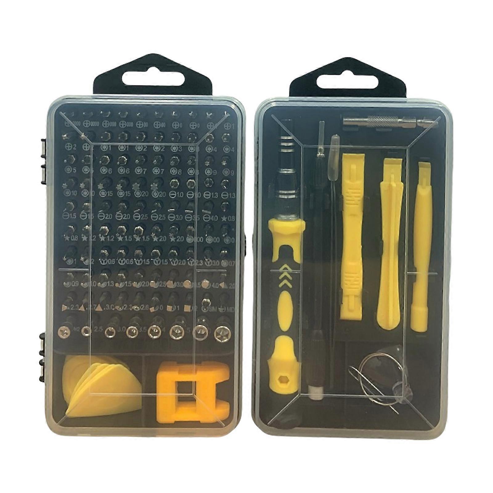 Multifunctional 115 In One Screwdriver Tool Set for Home and Electronics Repair, Produced for Comfort and Efficiency Yellow black