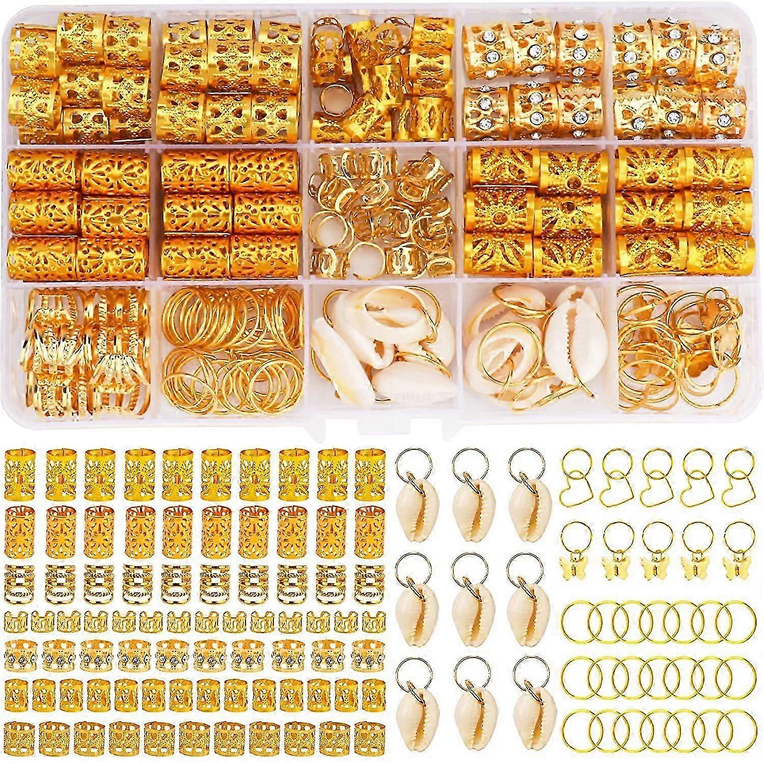202ピースDIYダーティブレイドセットレディースヘアアクセサリーブレイドビーズブレイドリングヘアアクセサリーシェルハートバタフライヘアアクセサリー