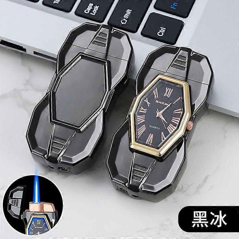 Creative Sports Car Watch Lighter Inflatable Straight Punching Windproof Cigarette Lighter Personality Men's Gift Diy Laser Sculpture