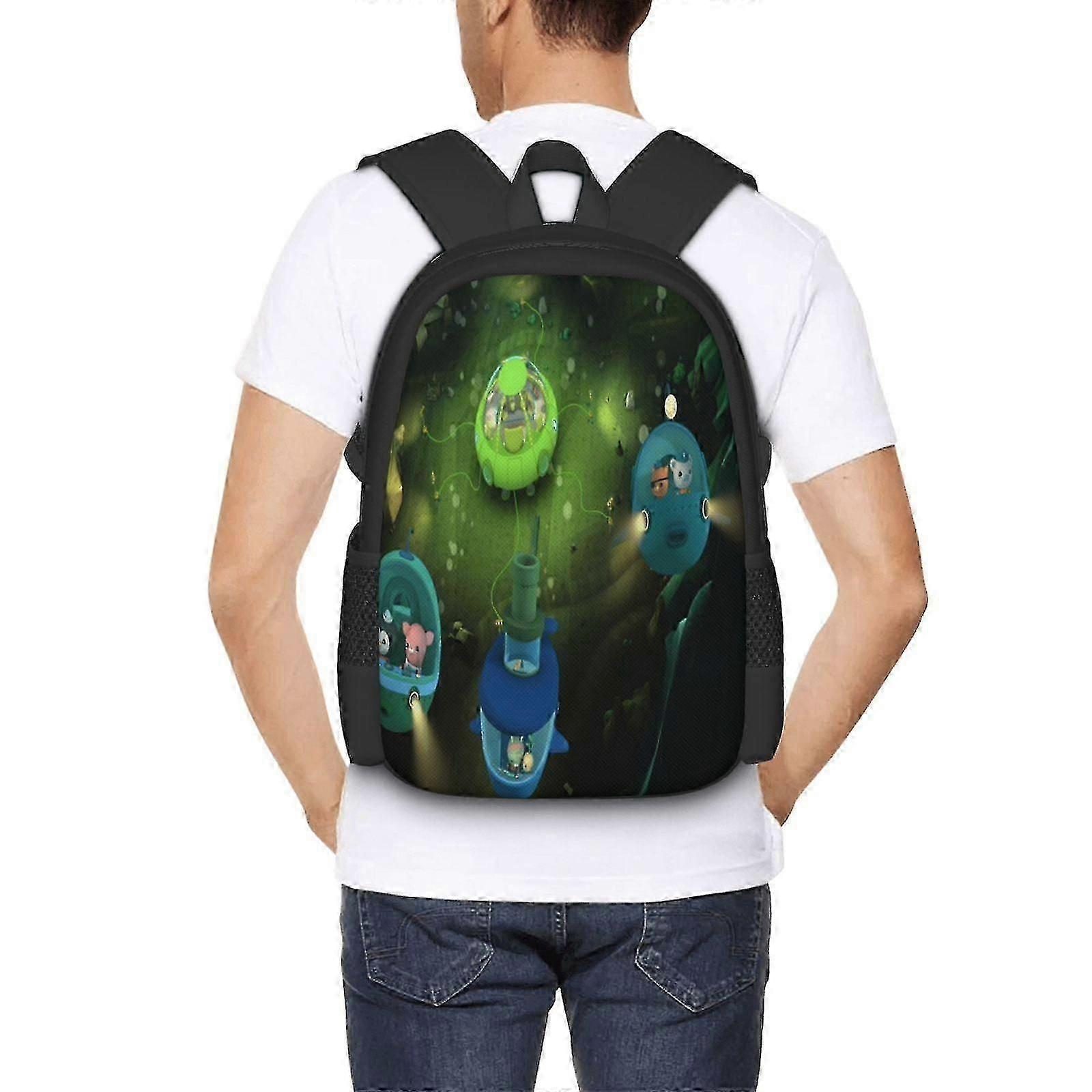 n852 The Octonauts Cartoon Backpack Large Capacity Laptop Bag Lightweight Adjustable Straps Casual Large Capacity kk852