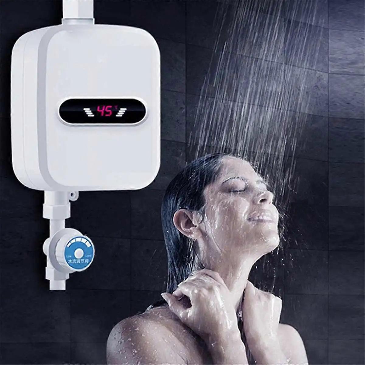 Instant Water Heater Shower Bathroom Faucet Plug Hot Water Heater 3500W Digital Display for Country House AU Plug