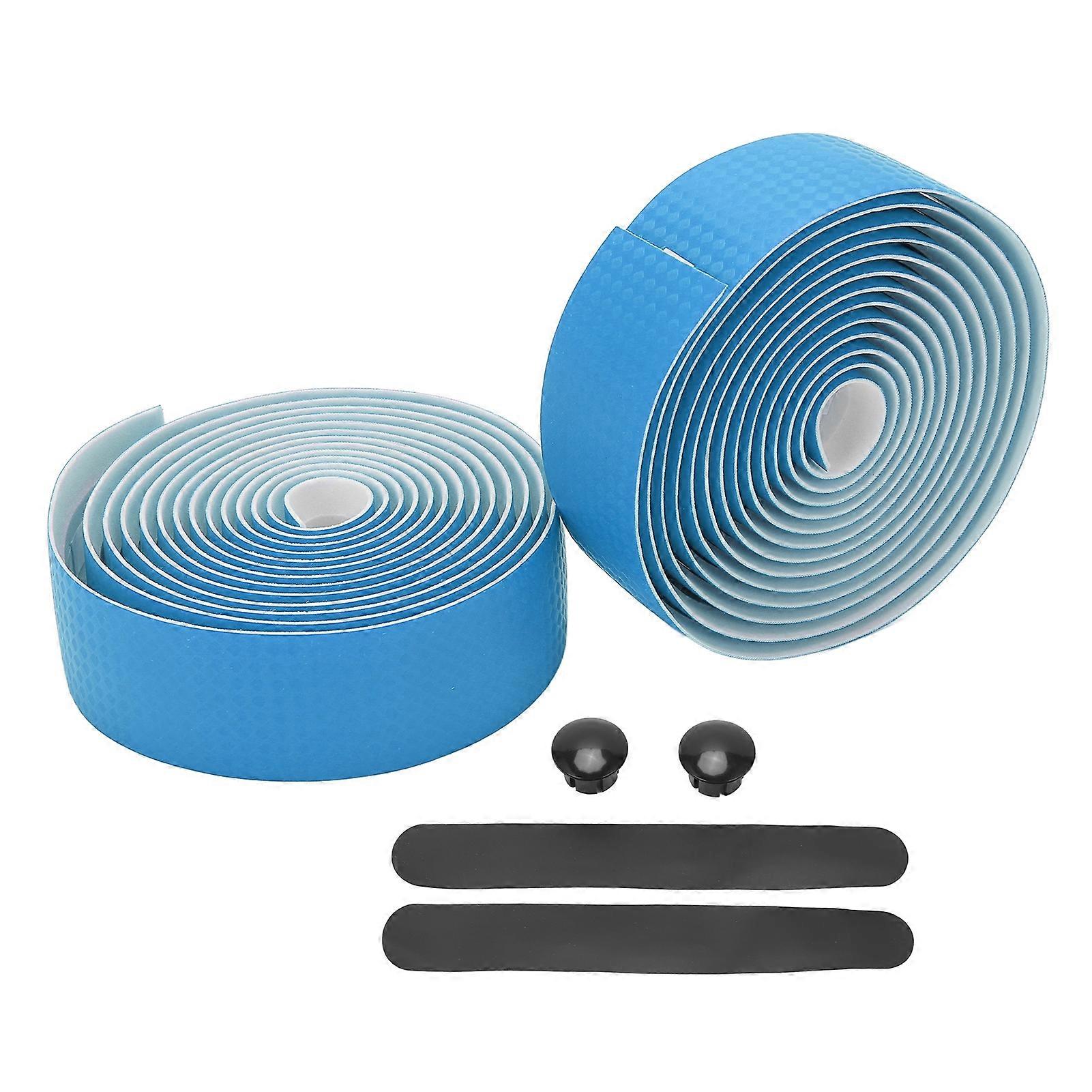 EVA Bicycle Handlebar Tape Bike Cycling Handle Wrap PU Leather Anti Skid Shock Absorption for Drop BarBlue
