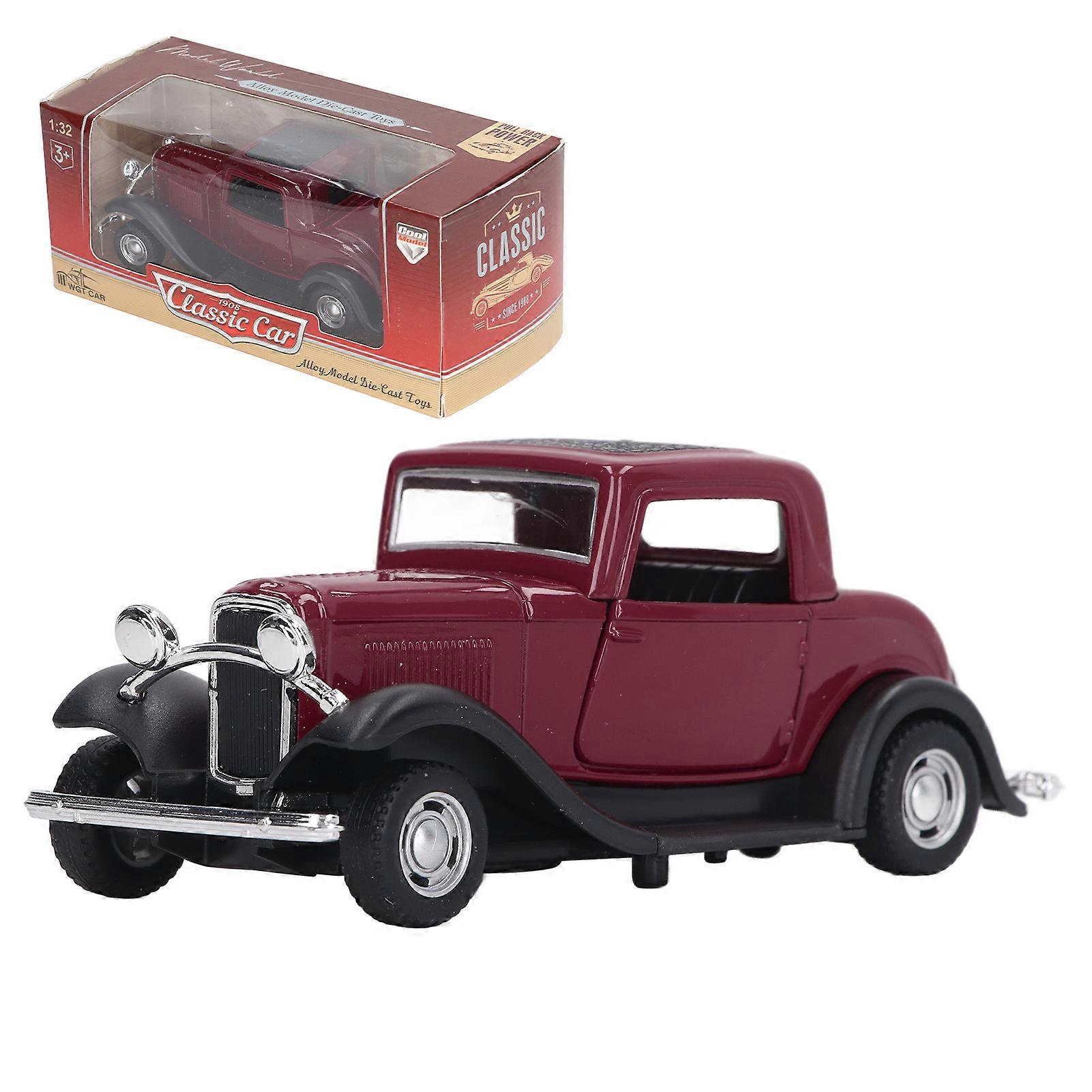 1:32 Classic Car Model Alloy Vintage Simulation Toy Antique Pullback Opened Doors Model