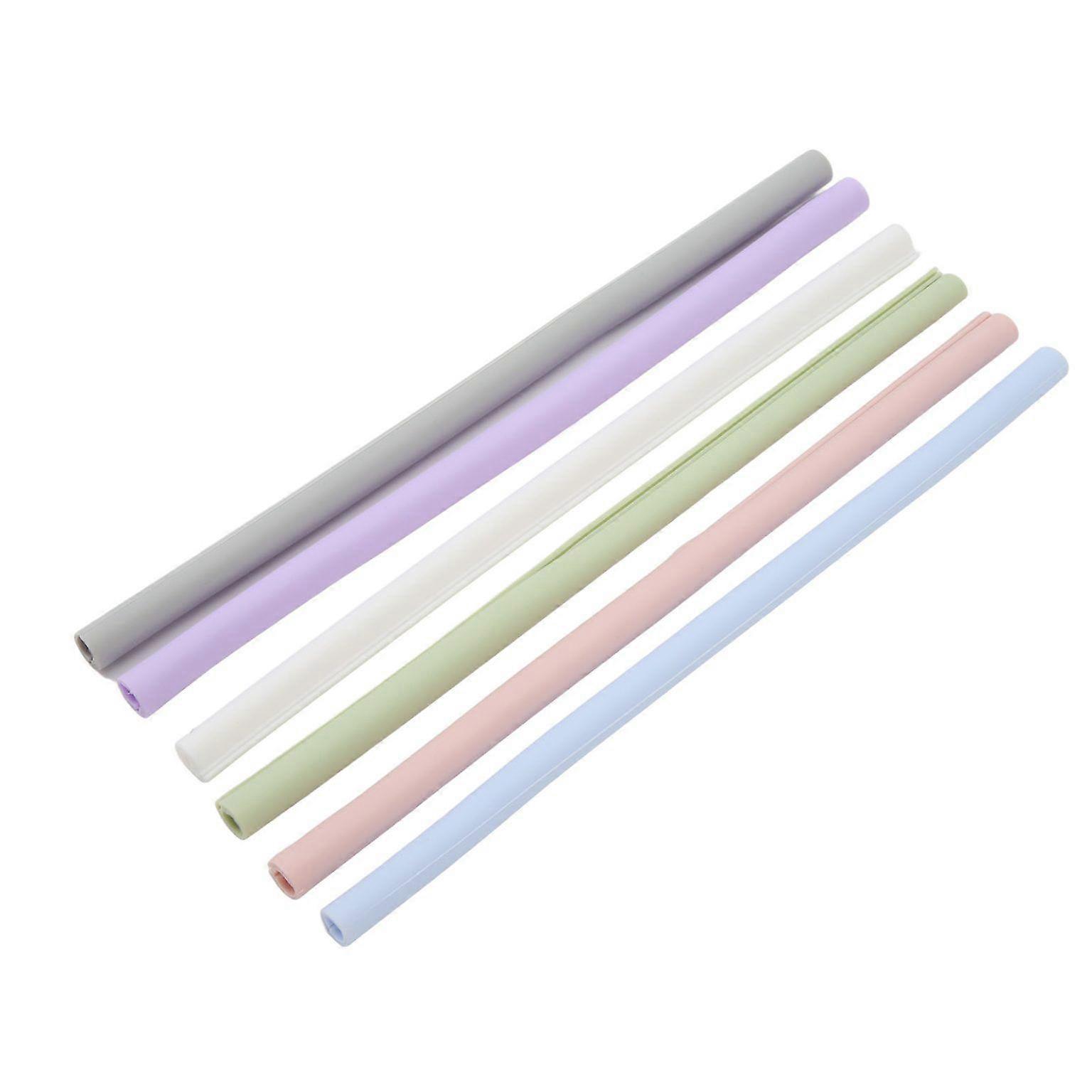 6PCS Openable Silicone Drinking Straws - Snap Open Design