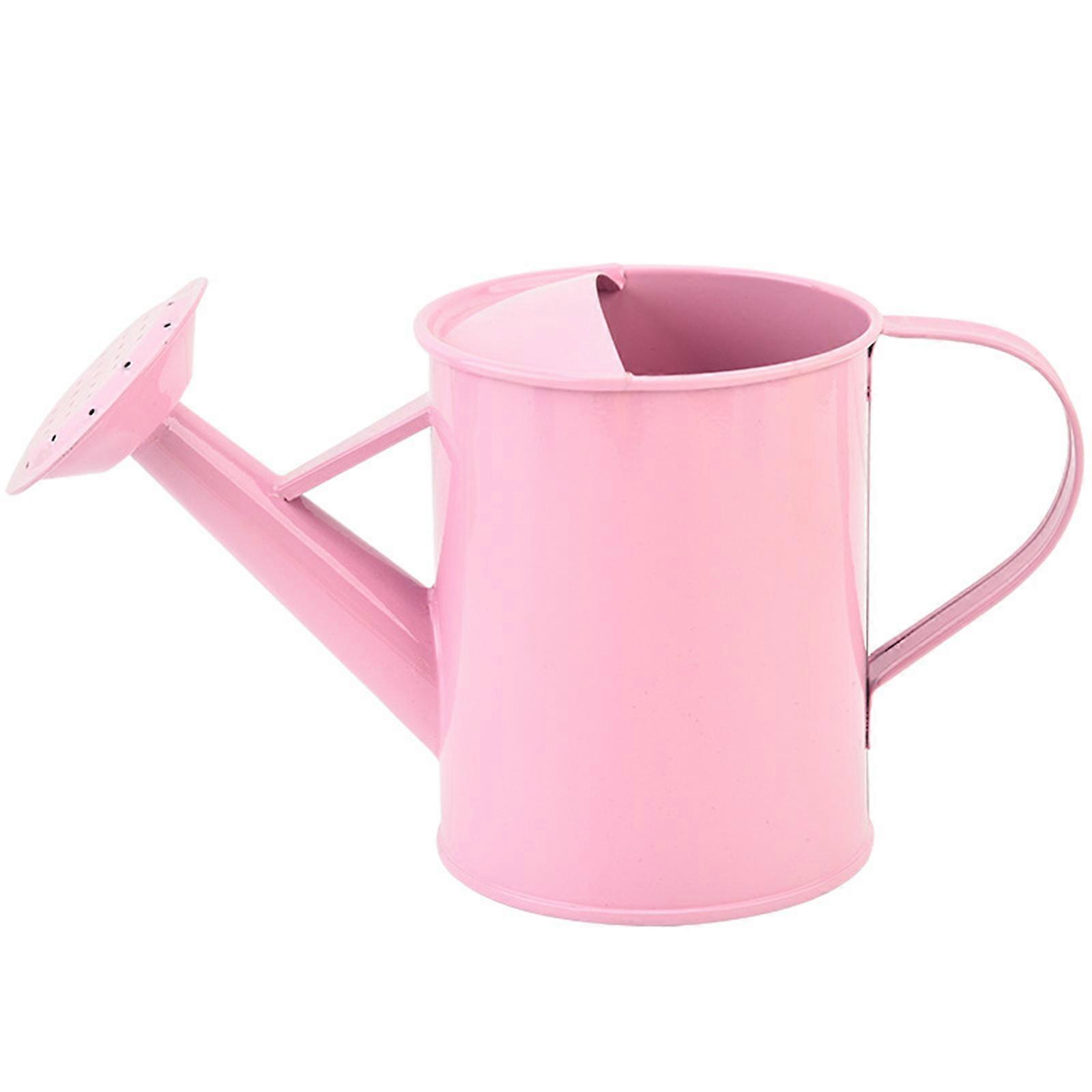 Iron Watering Can 20oz Wide Spout Watering Pot Ergonomic Handle Design for Efficient Water Flows Control for Home Garden Pink