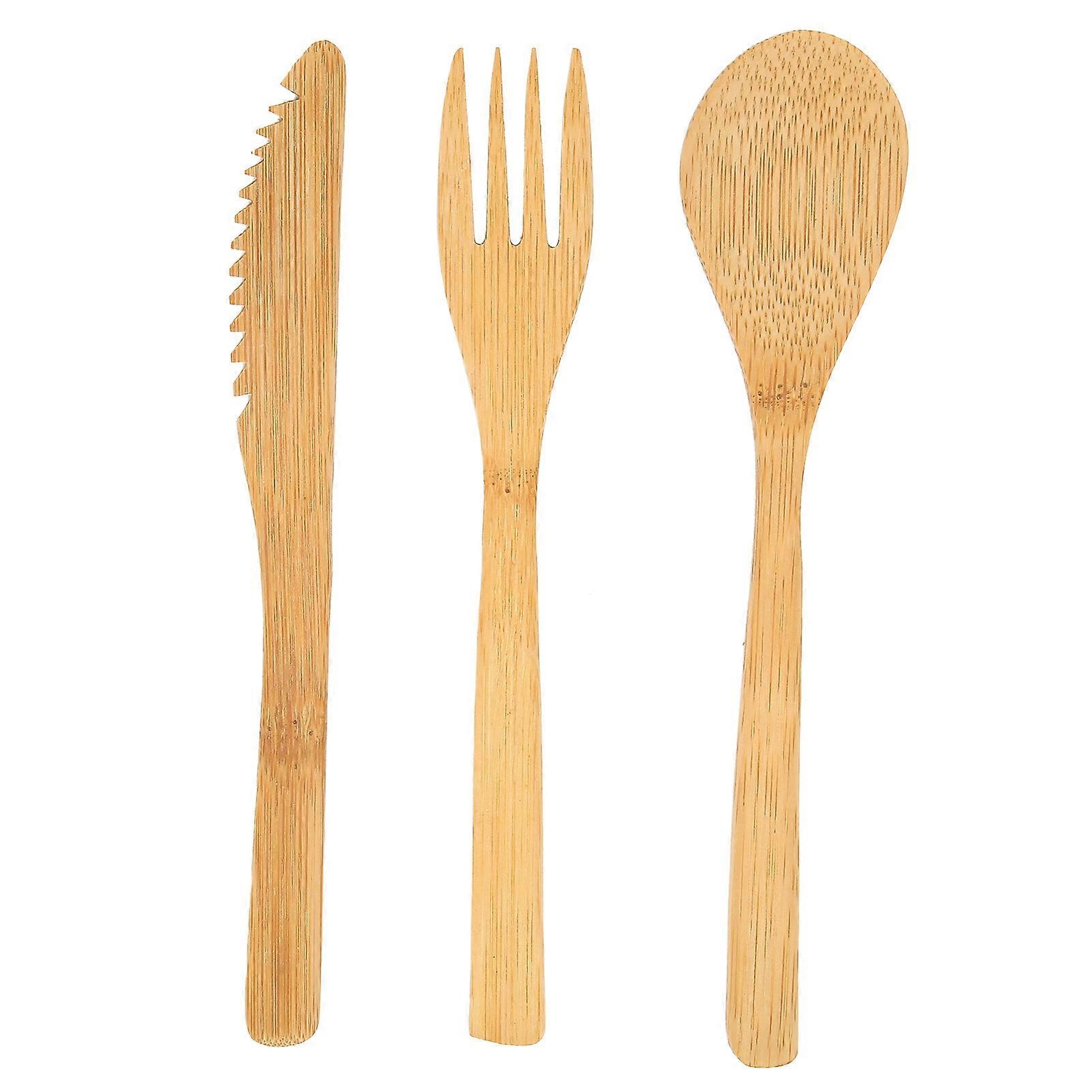 3Pcs Japanese Style Tableware Kitchen Fork Spoon Knife Set Home Tableware for Home Kitchen