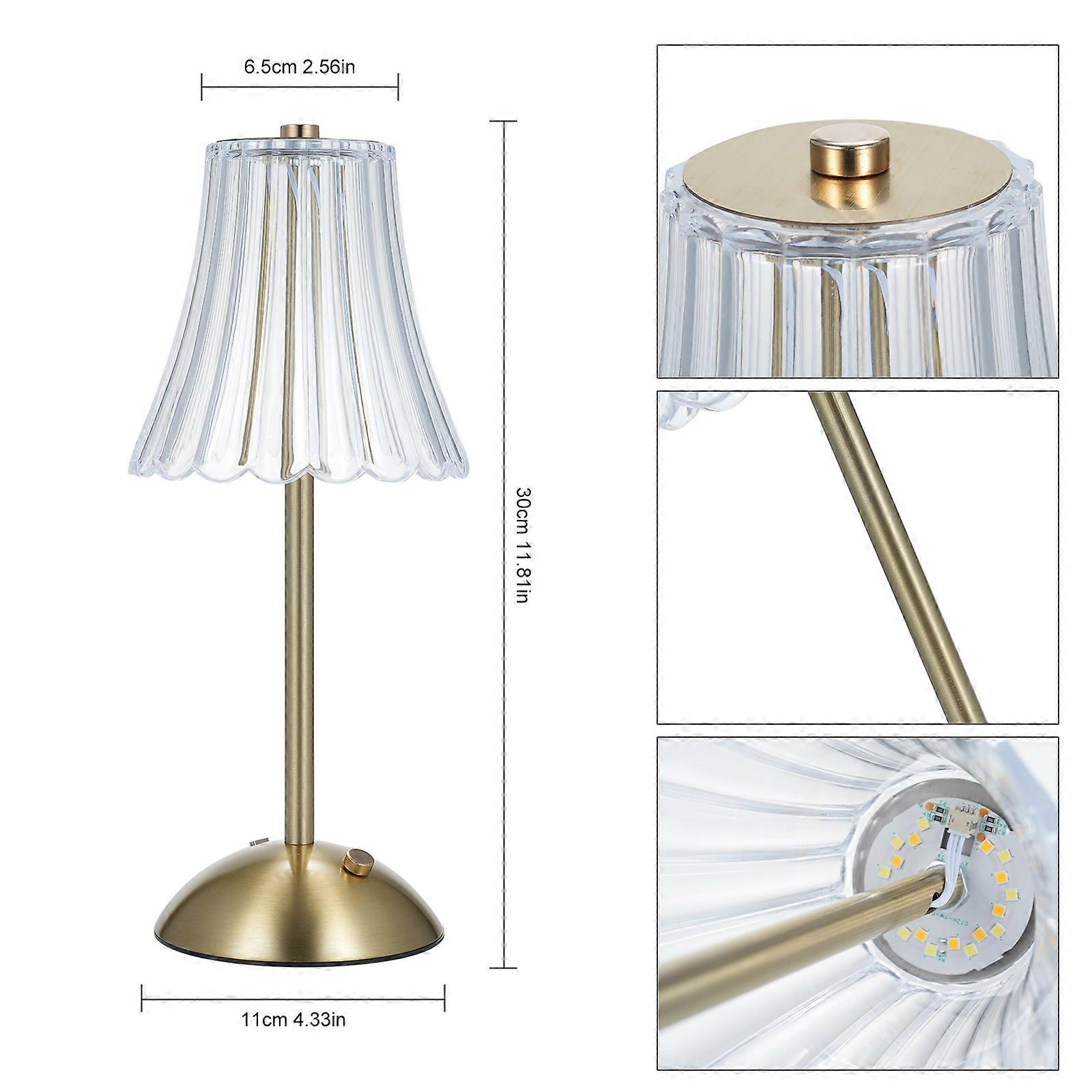 Wireless Table Lamp with Adjustable 3 Color Temperatures Stepless Dimming Touch Control for Bedroom Office Home Study