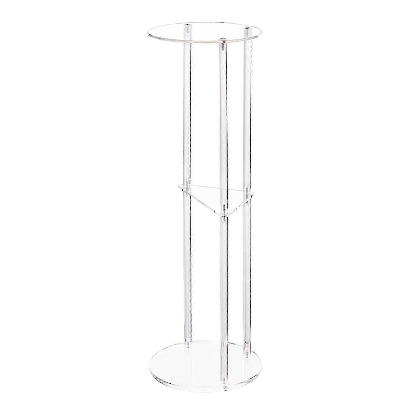 Clear Acrylic Side Table Versatile Round NightStand for Home Office Hallway