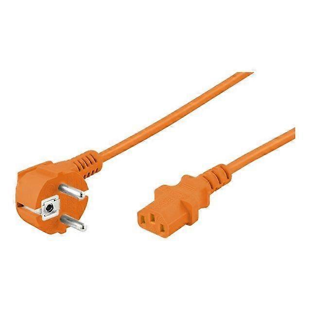 Wentronic angled power cord - Orange - 3m - IEC 60320 C13 connector
