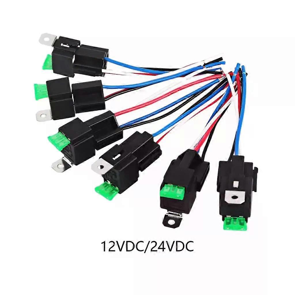 6pcs 5pin 30A Automotive Fuse Relay Switch Harness Kit with Heavy Duty 14AWG Hot