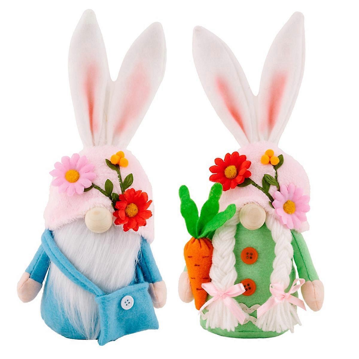 Easter Bunny Gnomes Plush Decor: Spring Gnome Decorations