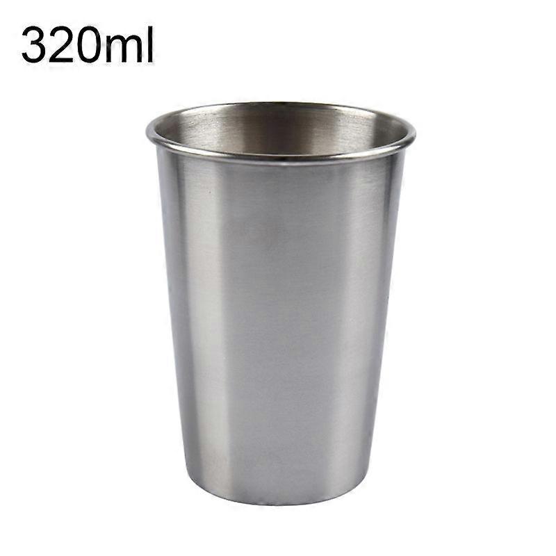 320ml Single Wall Electropolished Stainless Steel Brief Wine Cup(Silver)