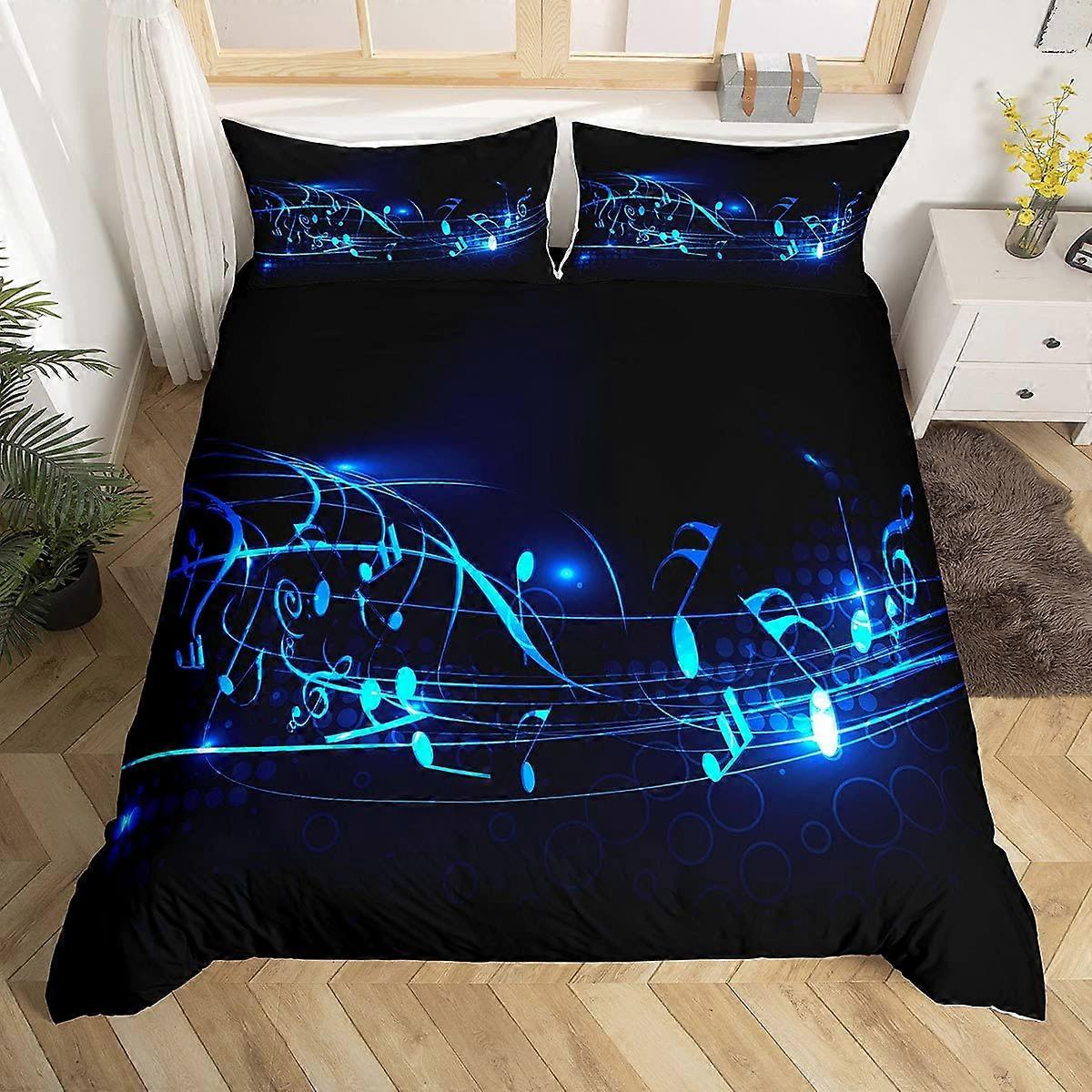 Dream Theme Blue Geometric Stripe Pattern Duvet Set Cover for Teen Bedding Full Size
