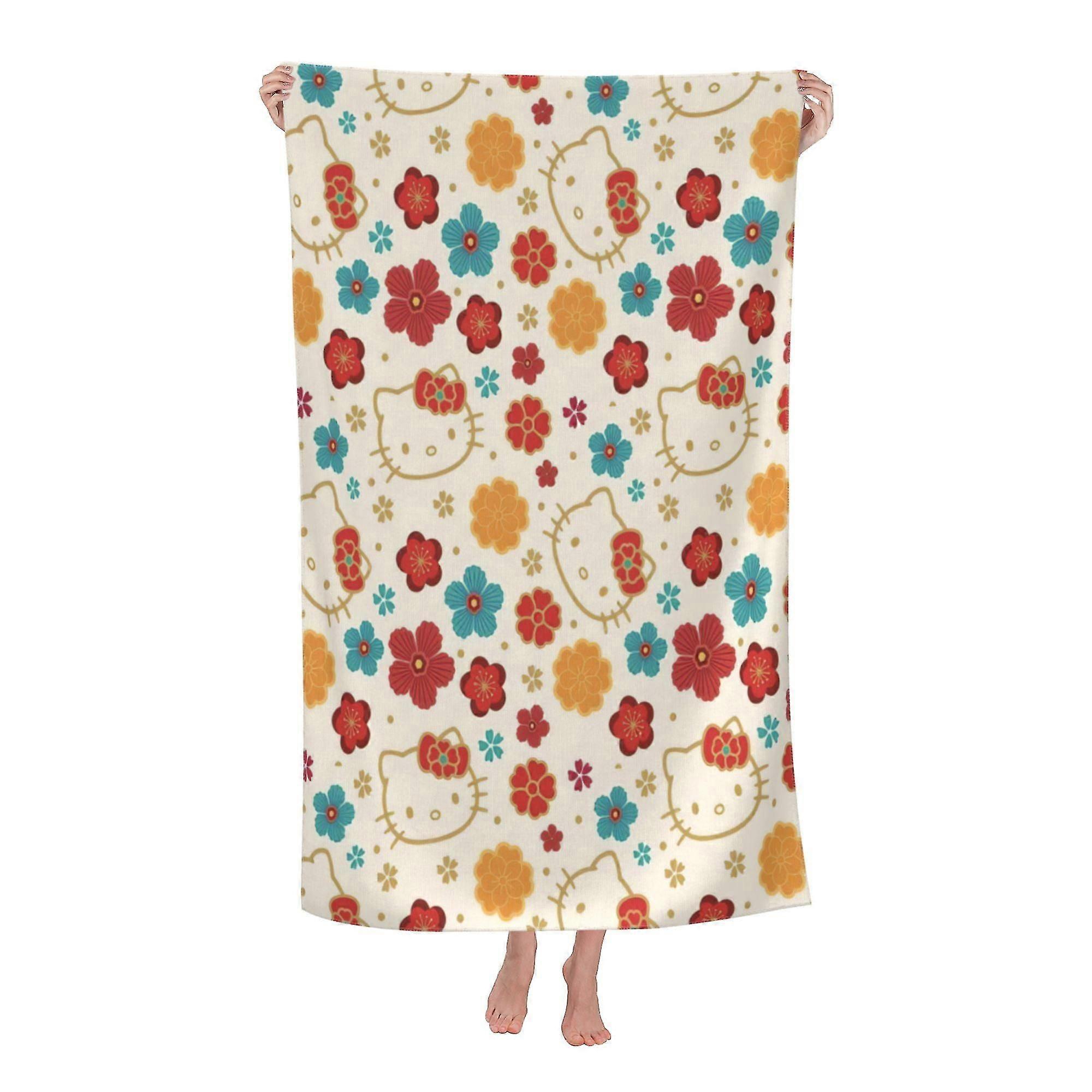 Hello Kitty Beach Towel, Large Microfiber Bath Towel #KwTS