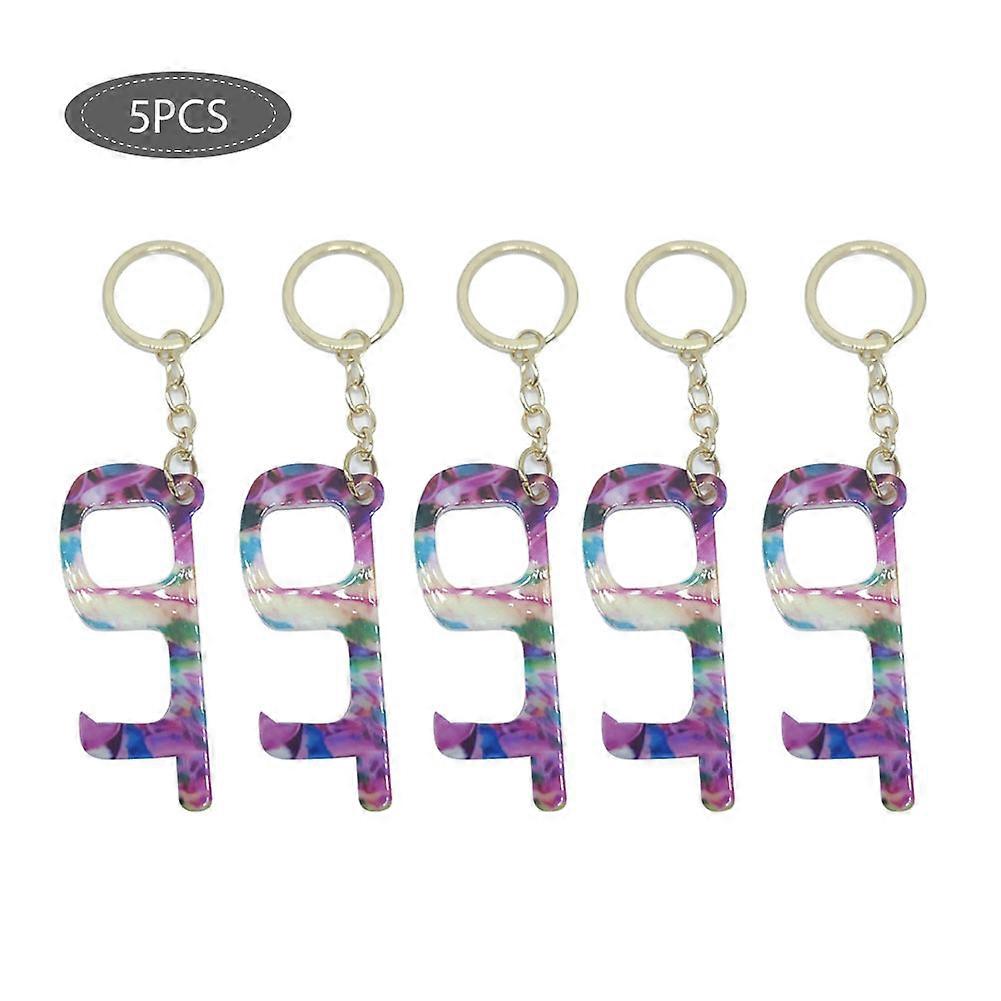 5PCS χειρός ανέπαφο ανοιχτήρι πορτών Keychain πόρτα ανοιχτήρι πορτών επιχείρηση ανθεκτικό βασικό εργαλείο για τις λαβές οθονών αφής