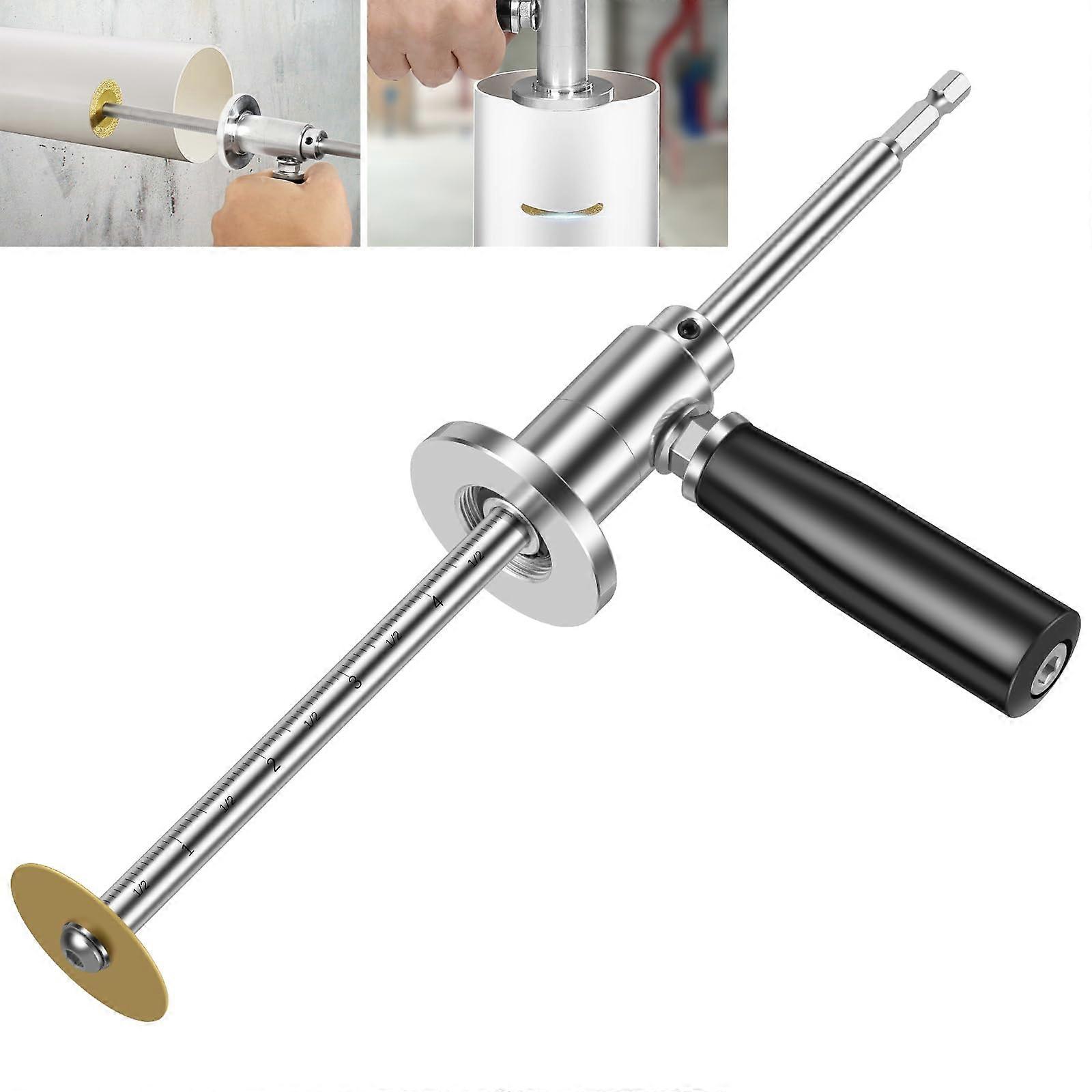 Inside Pipe Cutter with Diamond Grit Cutting Wheel Stainless Steel Plumbing Inside Cutter Tool 7" Adjustable Cutting Depth