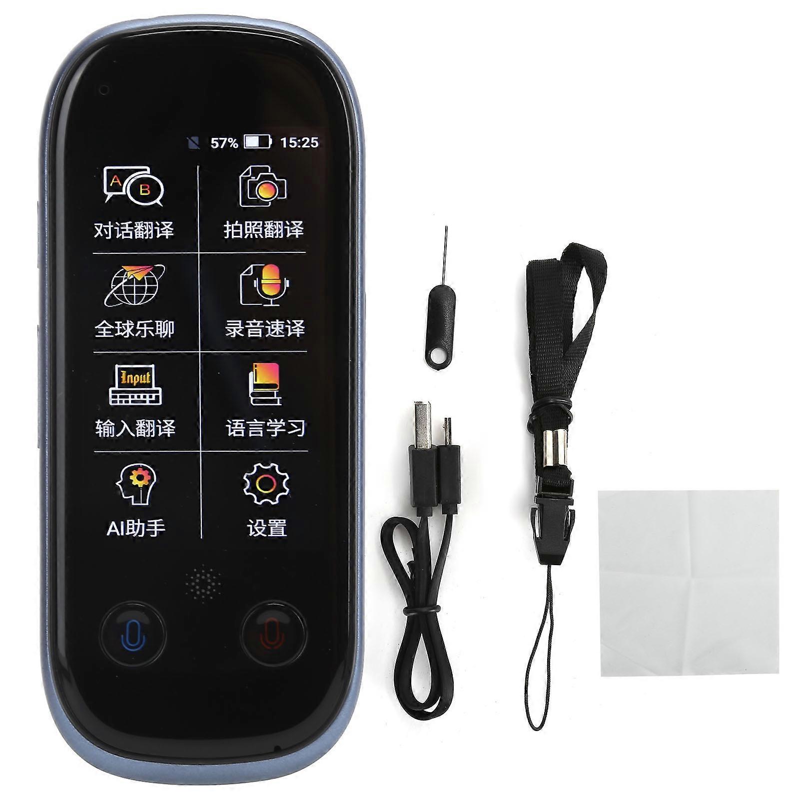 AI Translator with 75-Language Instant Voice & Photo Translation, WiFi/4G, Blue
