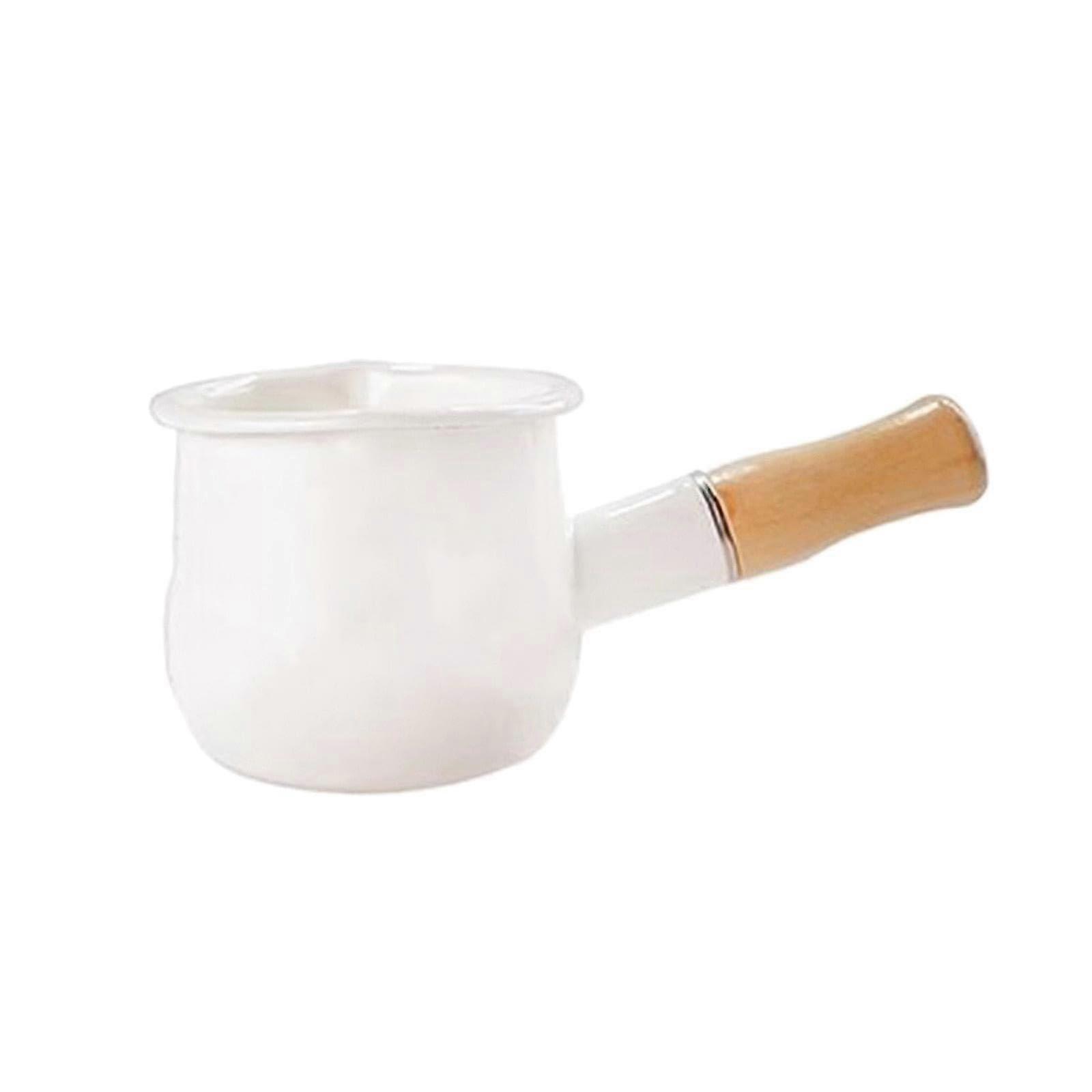 Enamel Cooking Pot Set Breakfast for And Soup, White