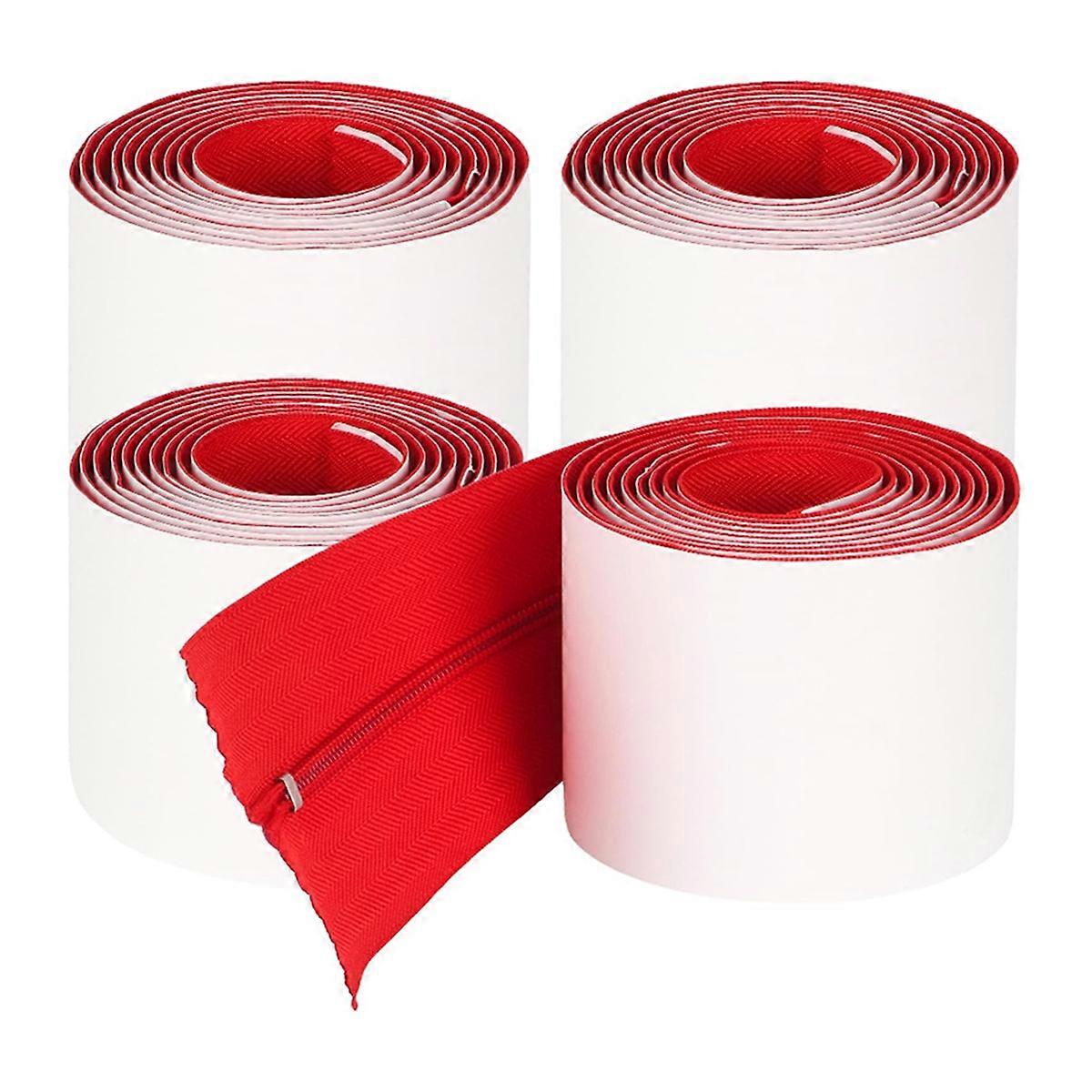 4 Pack Heavy-Duty Dust Zippers for Plastic Sheeting - Self-Adhesive Dust Proof Door Zipper, 7ft X 3i