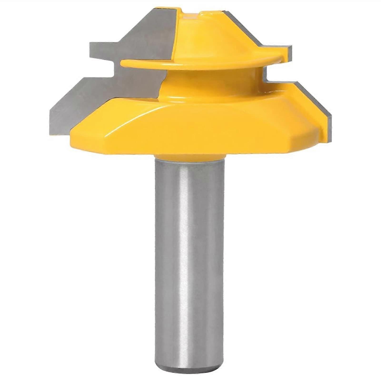 YINGJUN Tongue and Groove Router Bit Tool Set with ½ Inch Shank, 45 Degree Lock Miter Bit, 12mm Cutting Edge Length