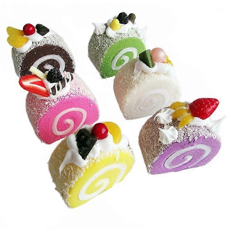 Dessert three-dimensional simulation cake dessert export refrigerator magnet (6 pieces)