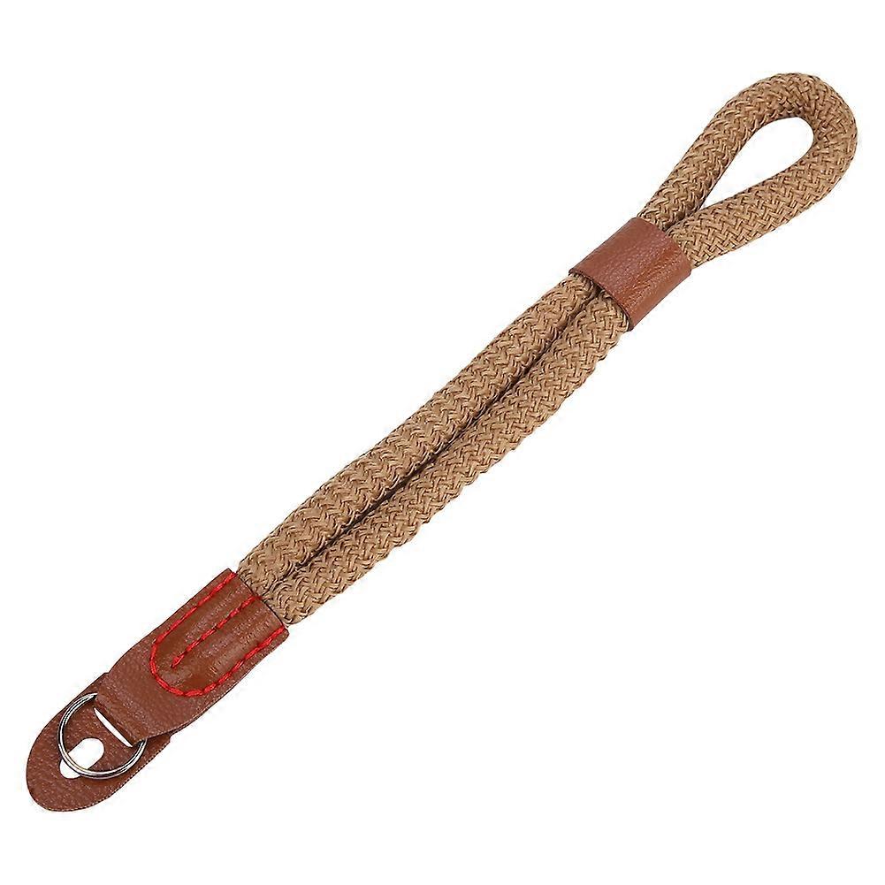 Håndlavet åndbart håndgreb håndledsrem Anti tabt lanyard til digitalkamera (kaffe)
