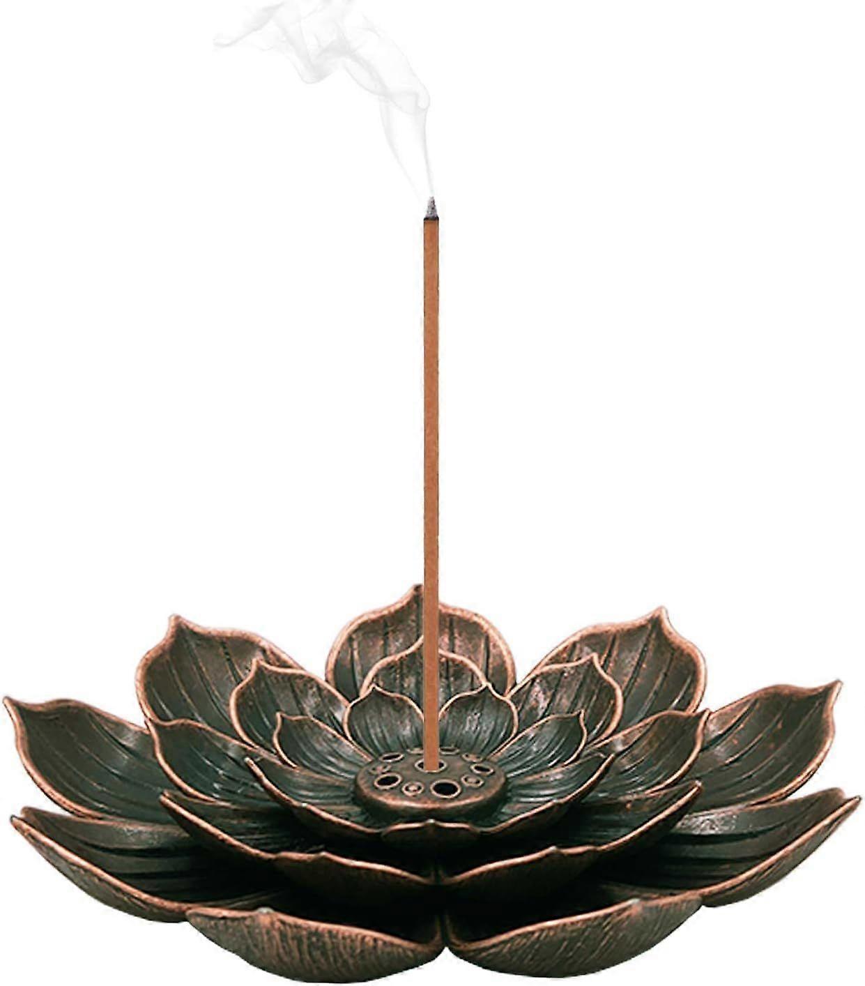 Lotus Incense Holder Brass Stick Incense Burner Cone Incense Burner Holder with Ash Catcher
