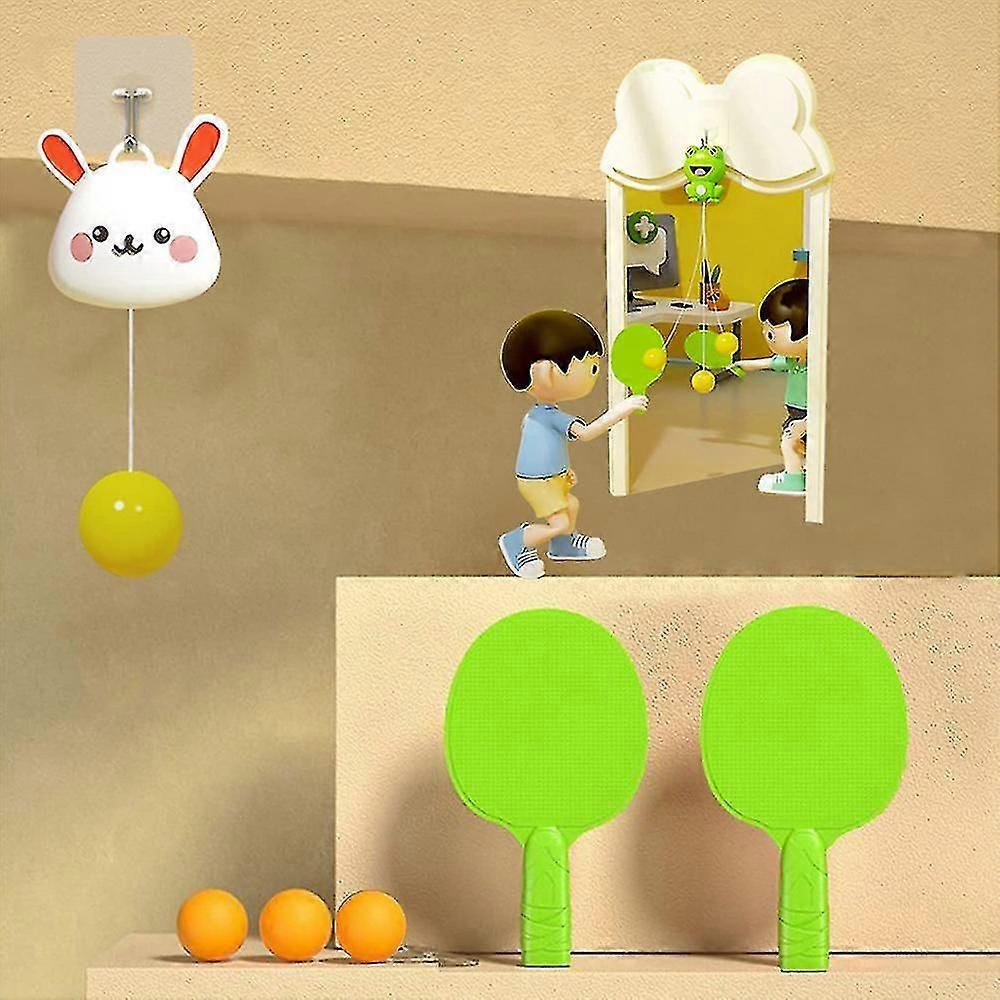 Kids Indoor Hanging Table Tennis Training Kit With Racket And Balls Parent Child Interaction Game Exercise Toys Gifts