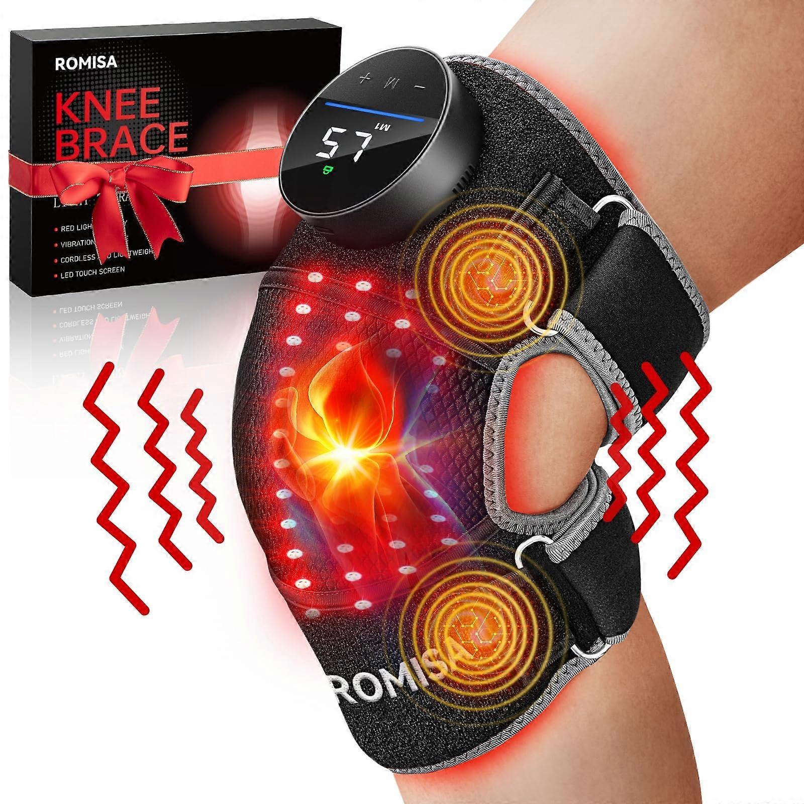 Red Light Therapy Knee BraceVibration Knee Massage for Pain Relief, 660nm850nm Rechargeable