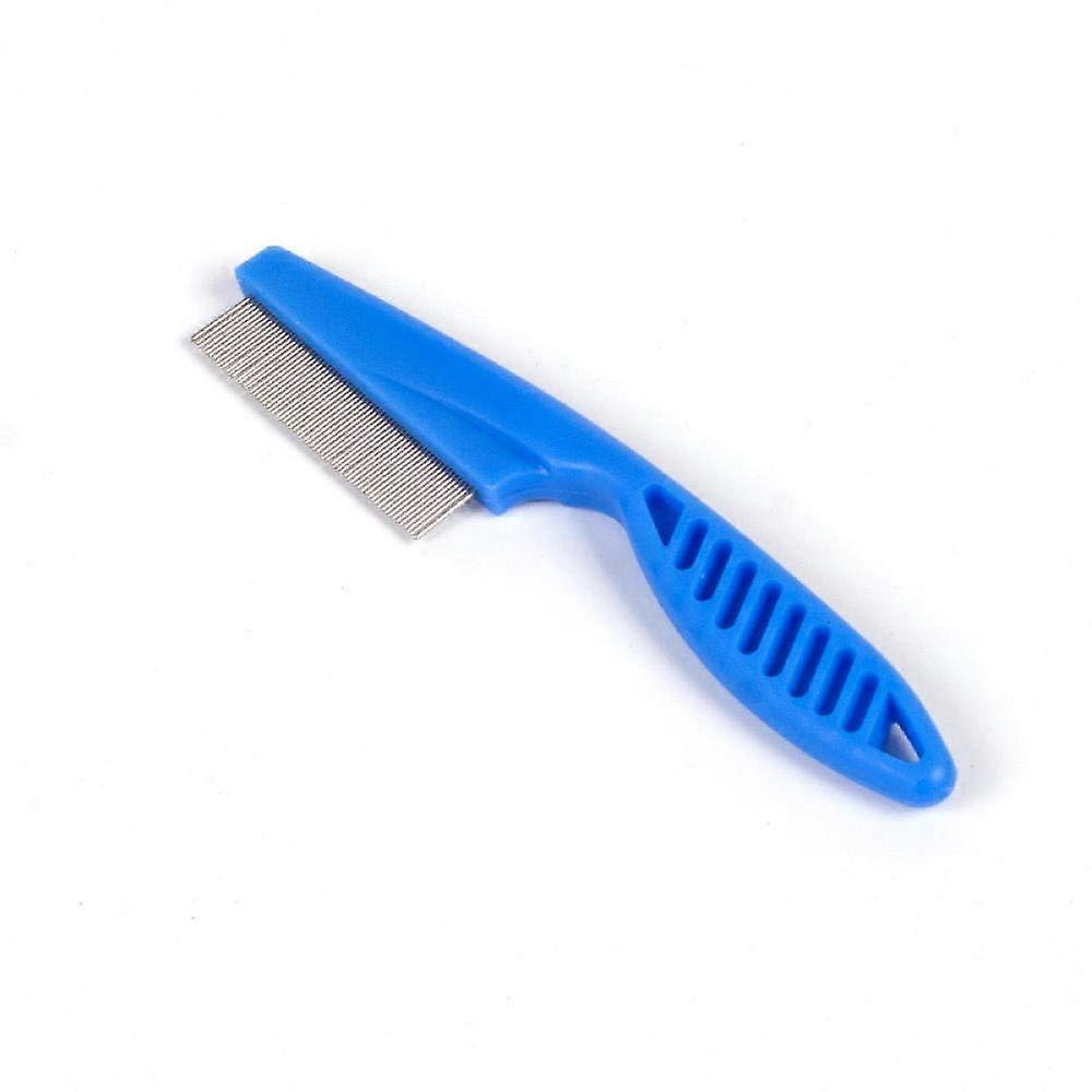 Pet Comb For Cat And Dog - Metal Head, Fine-Toothed Flea And Lice Grooming, 2-Pack, Blue
