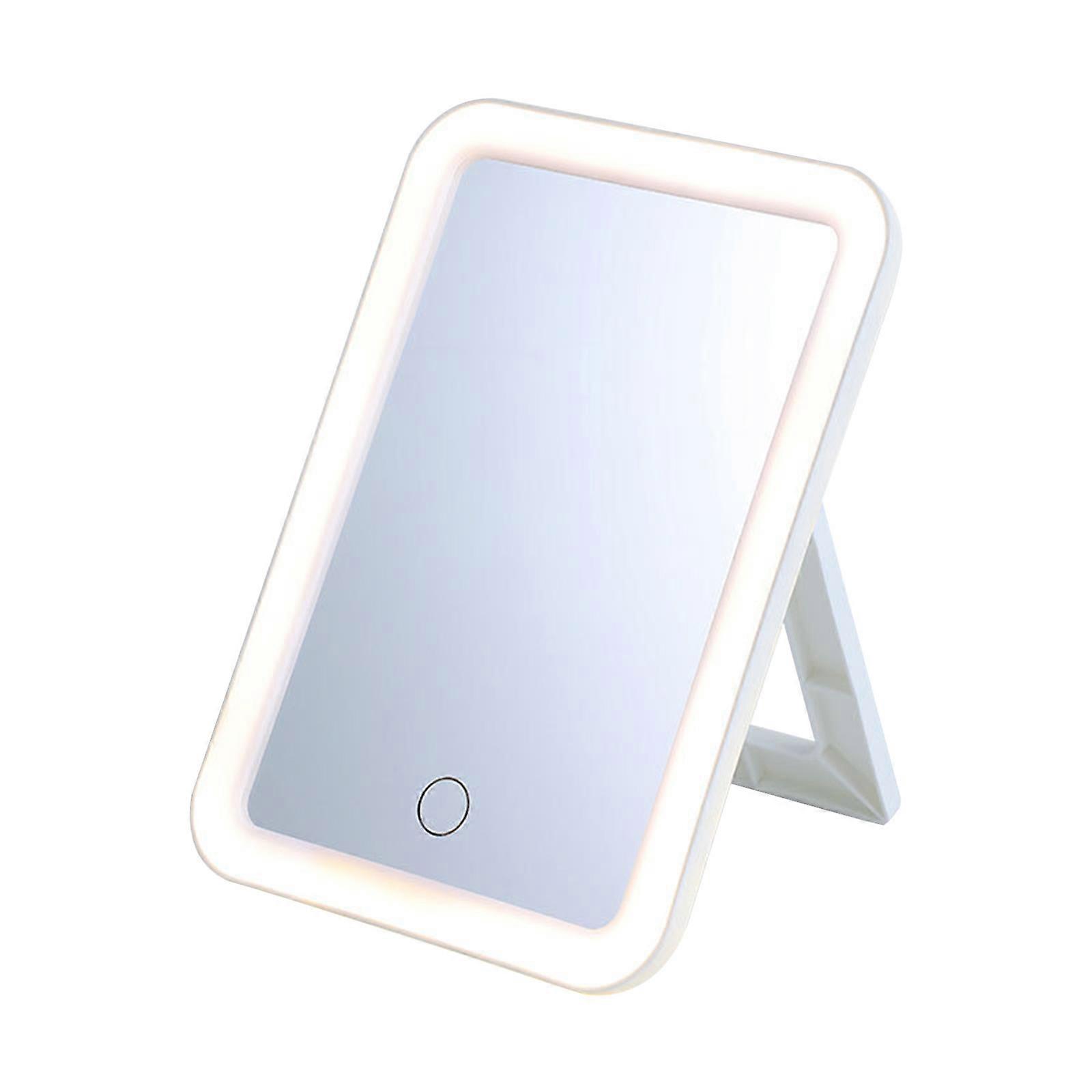 Miroir de beauté de maquillage éclairé portable Miroir LED compact Éclairage de couleur Écran tactile Dimmable Écran de table LED Miroir cosmétique pliant Lumières PU1946
