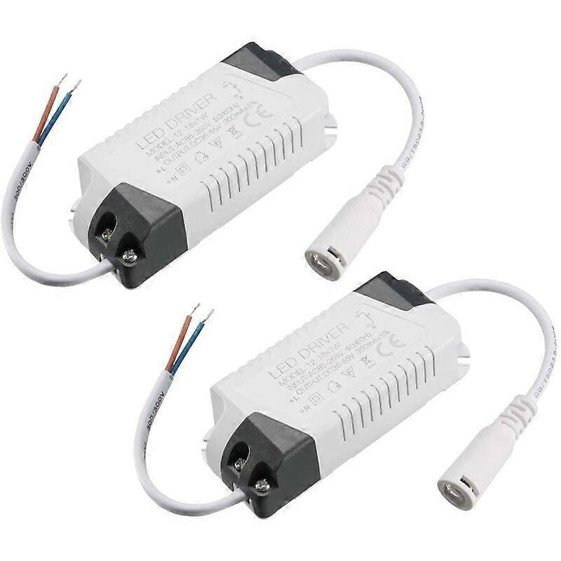 LED-driver 12-18W Constante stroom 300mA High Power AC 85-265V Uitgang 36-65V DC Externe voeding Connector LED plafondlamp transformator 2 stuks