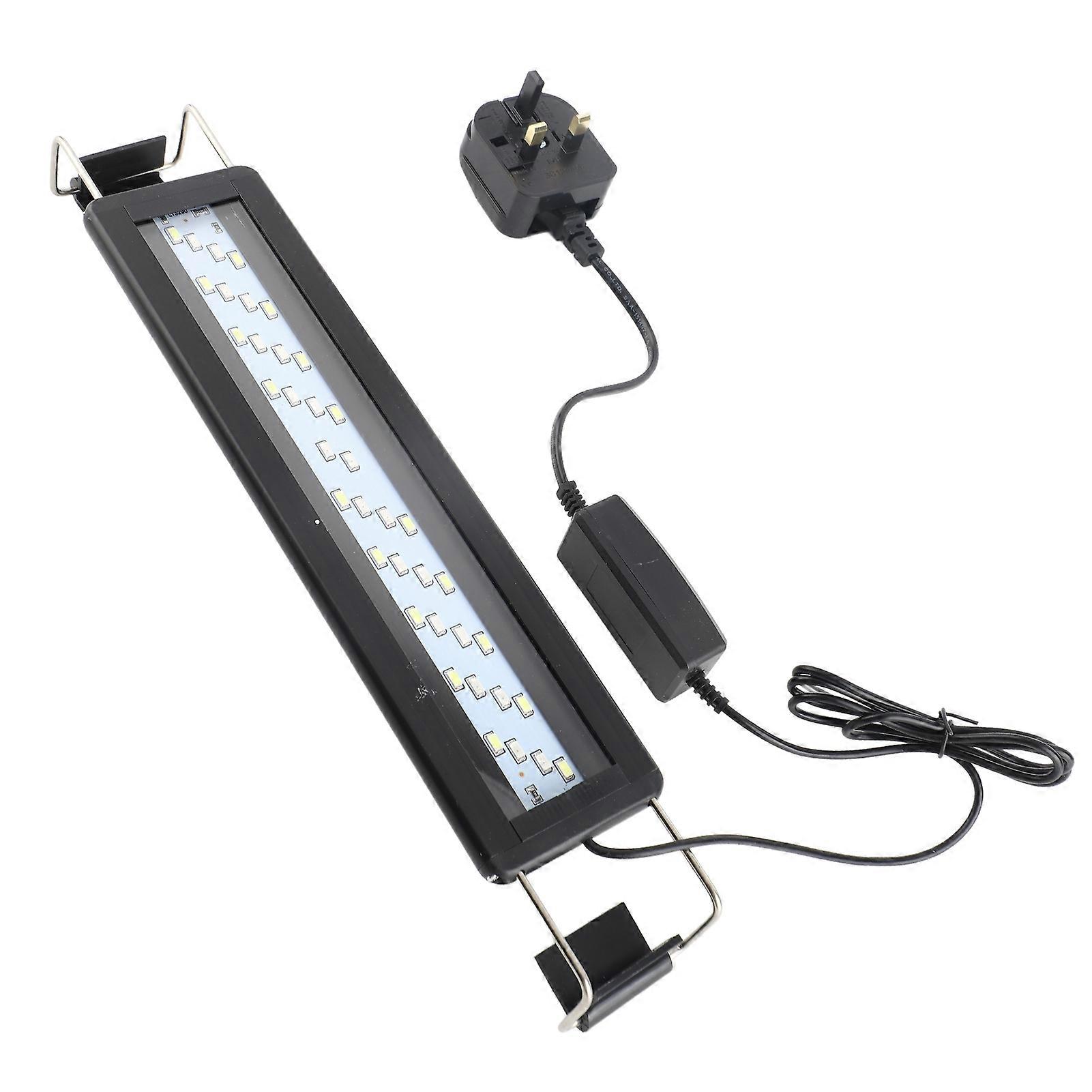 LED Aquarium Color Changing 3 Levels Adjustable 4 Rows Fish Tank Light with Extendable Brackets Black