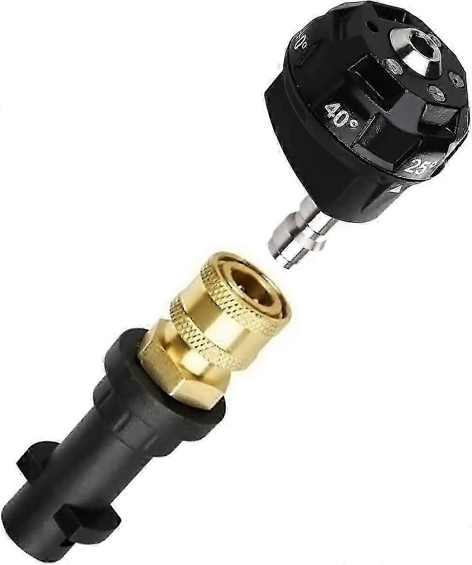 6 in 1 High Pressure Rotating Turbo Nozzle Adapter Multi-function Water Column Foam Gun & Pressure Washer Gun Adapter - Quick Connect Brass Plug