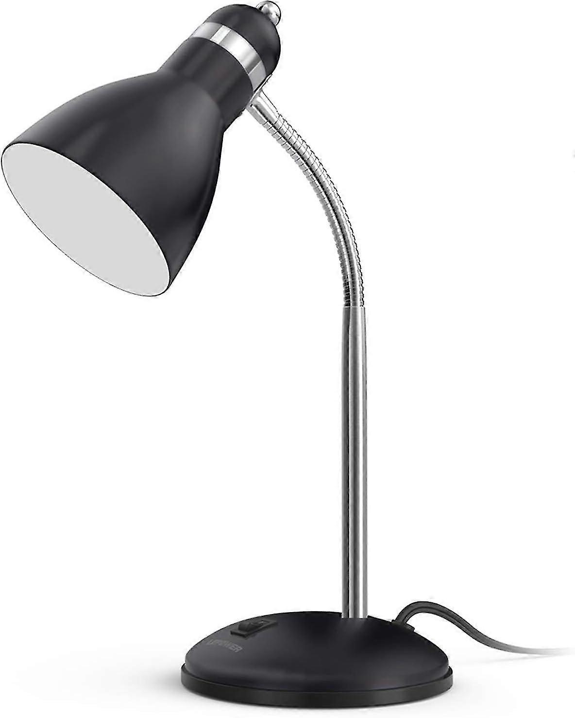 Stylish Adjustable Metal Desk Lamp for Bedroom & Study - Flexible Goose Neck, On/Off Switch, E26 Bulb Compatible
