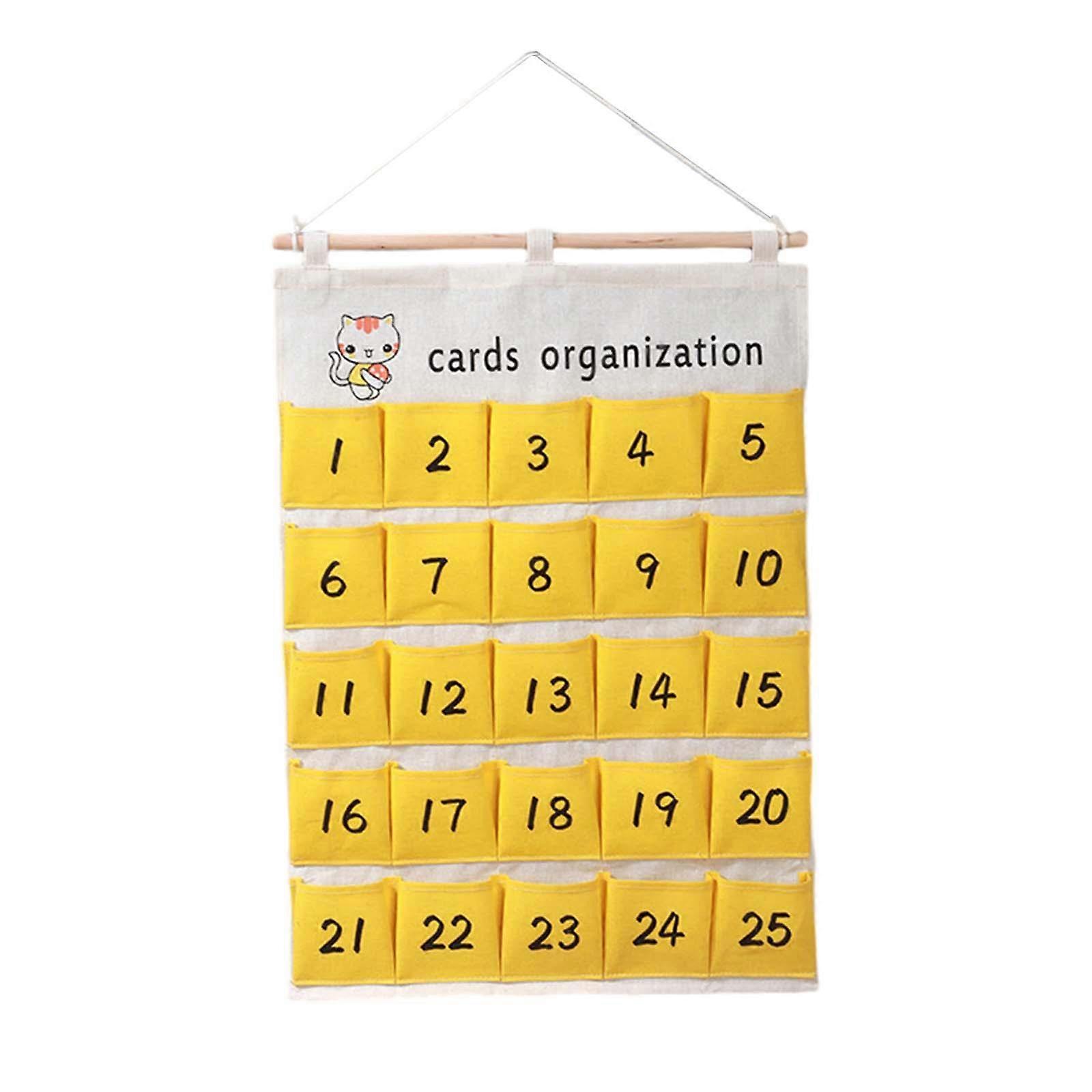 Numbered Organizer Classroom Pocket Chart Multipurpose Canvas over Door