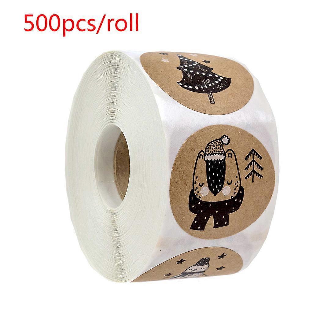 500pcs/roll Christmas Stickers Tree Snowman Animals Decorative for Scrapbooking