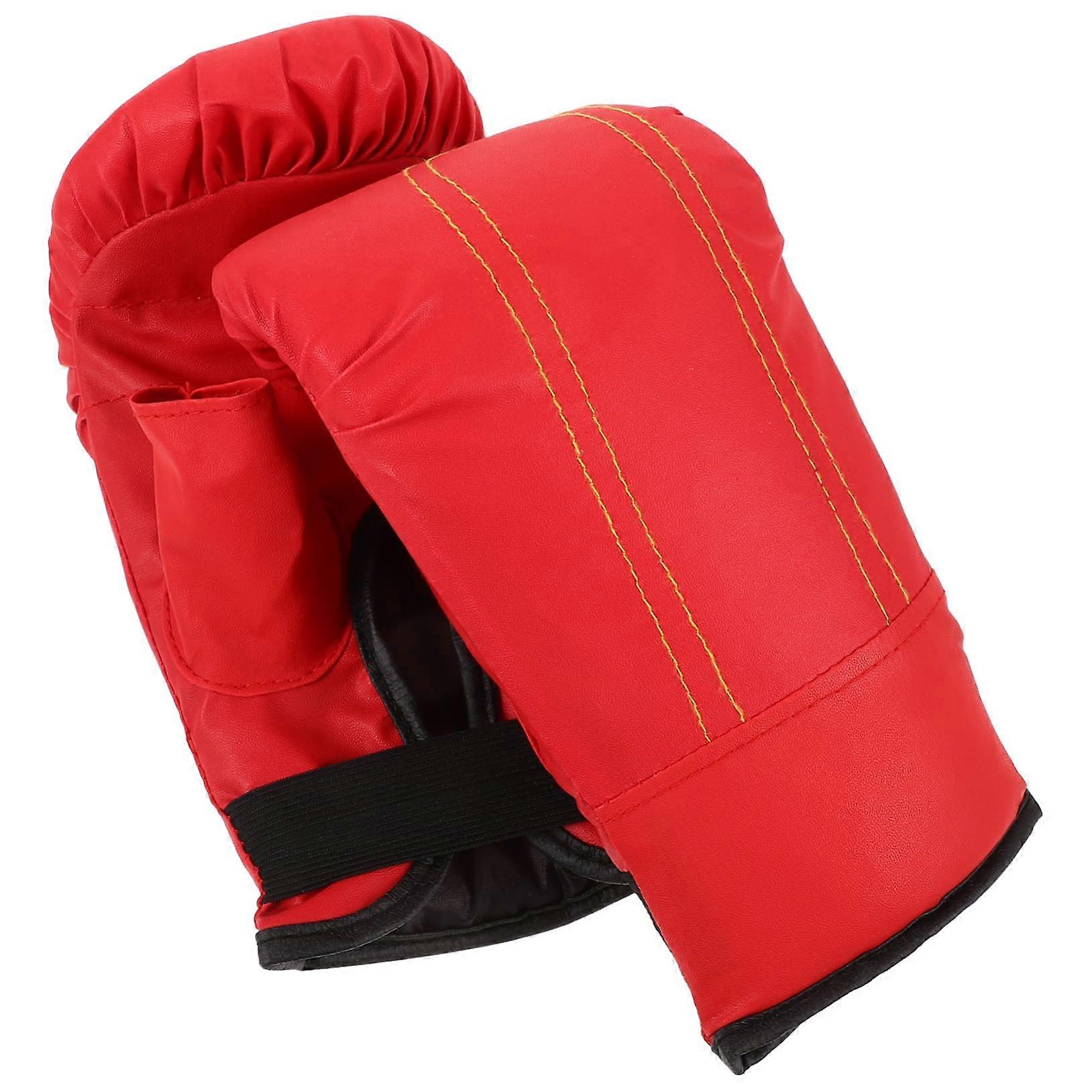 Boxing Gloves For Training And Sparring, Kickboxing Gloves, Unisex Red, Portable
