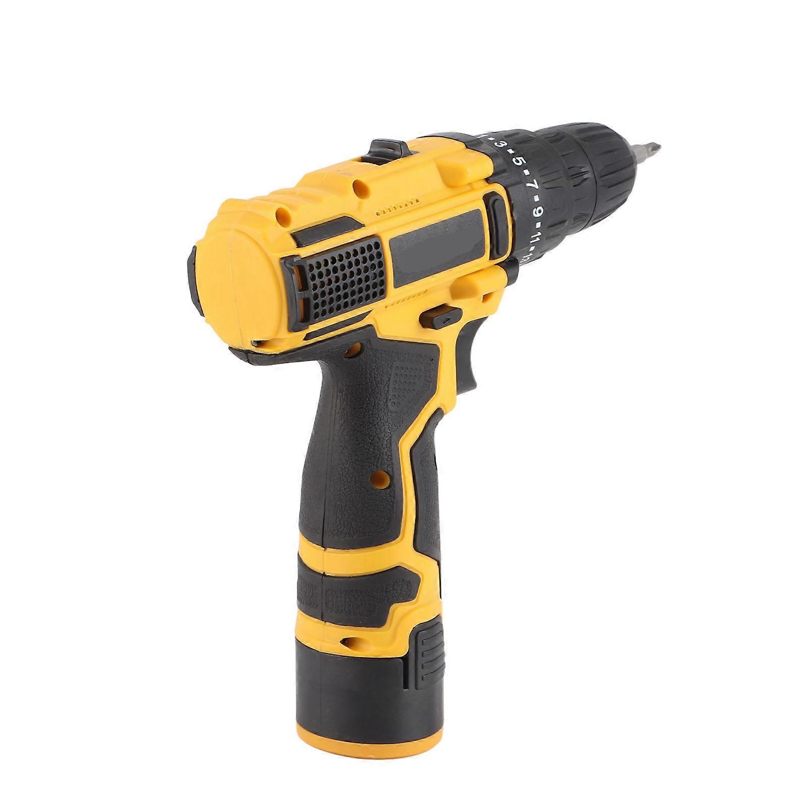 Power Drill Set 12V Lithium Lon Powered 1400RPM Multifunctional Power Drill Tool Set 100‑240VAC EU Plug 