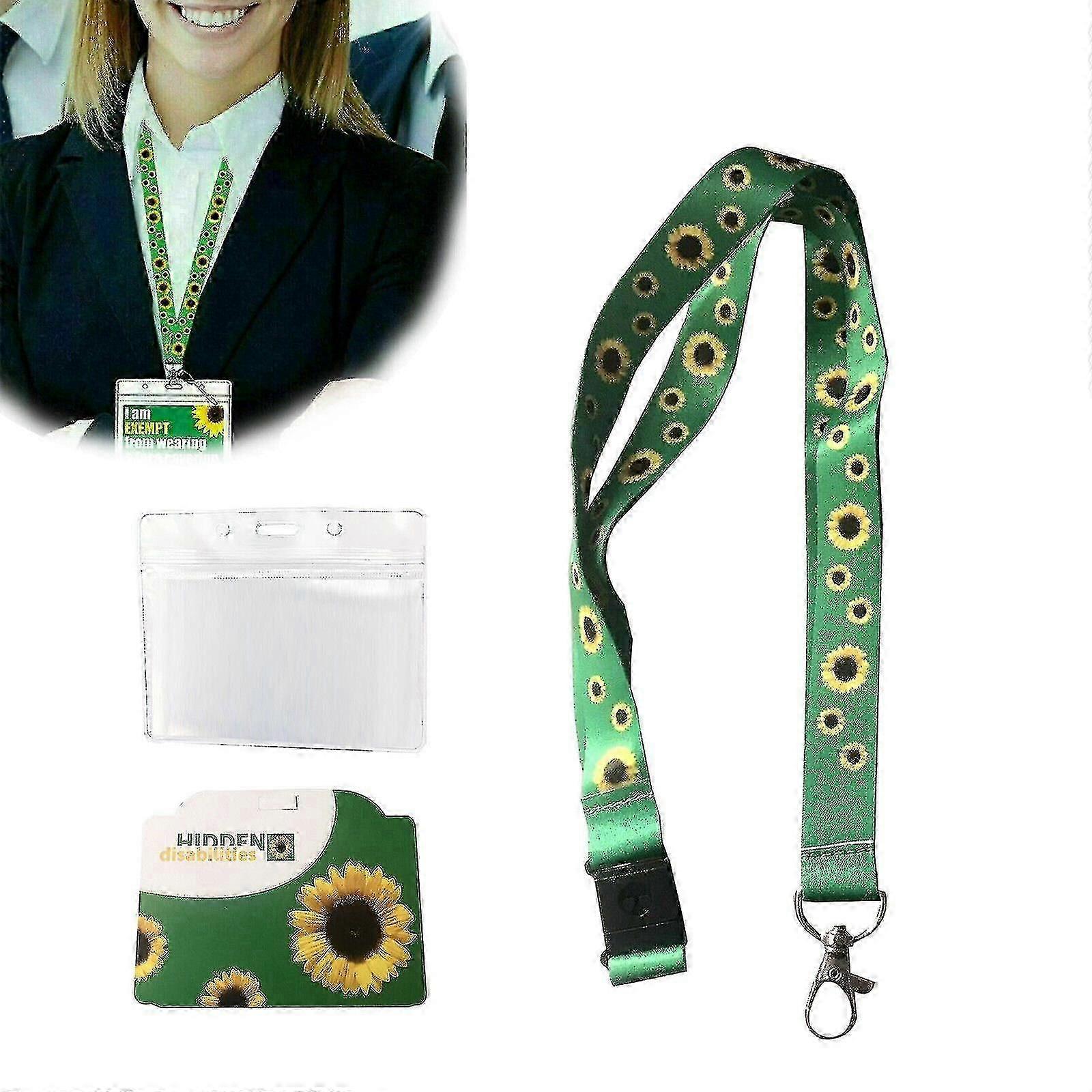 Paquet de 10 longe tournesol avec échappée de sécurité et porte-badge d’identification en plastique