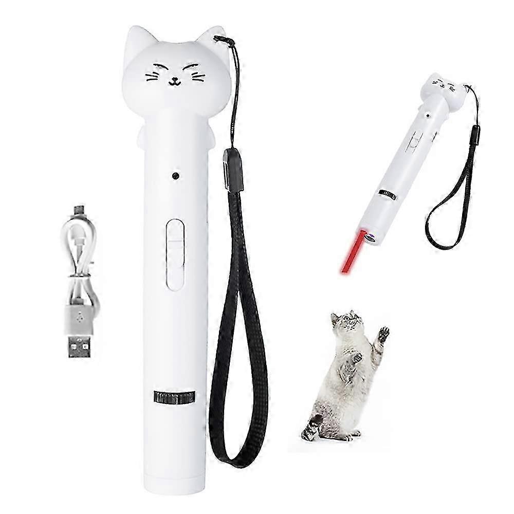 2025 Interative cat toy for cats for laser pointer cats, rechargeable red laser light pointer cat cats dogs (white) training tool