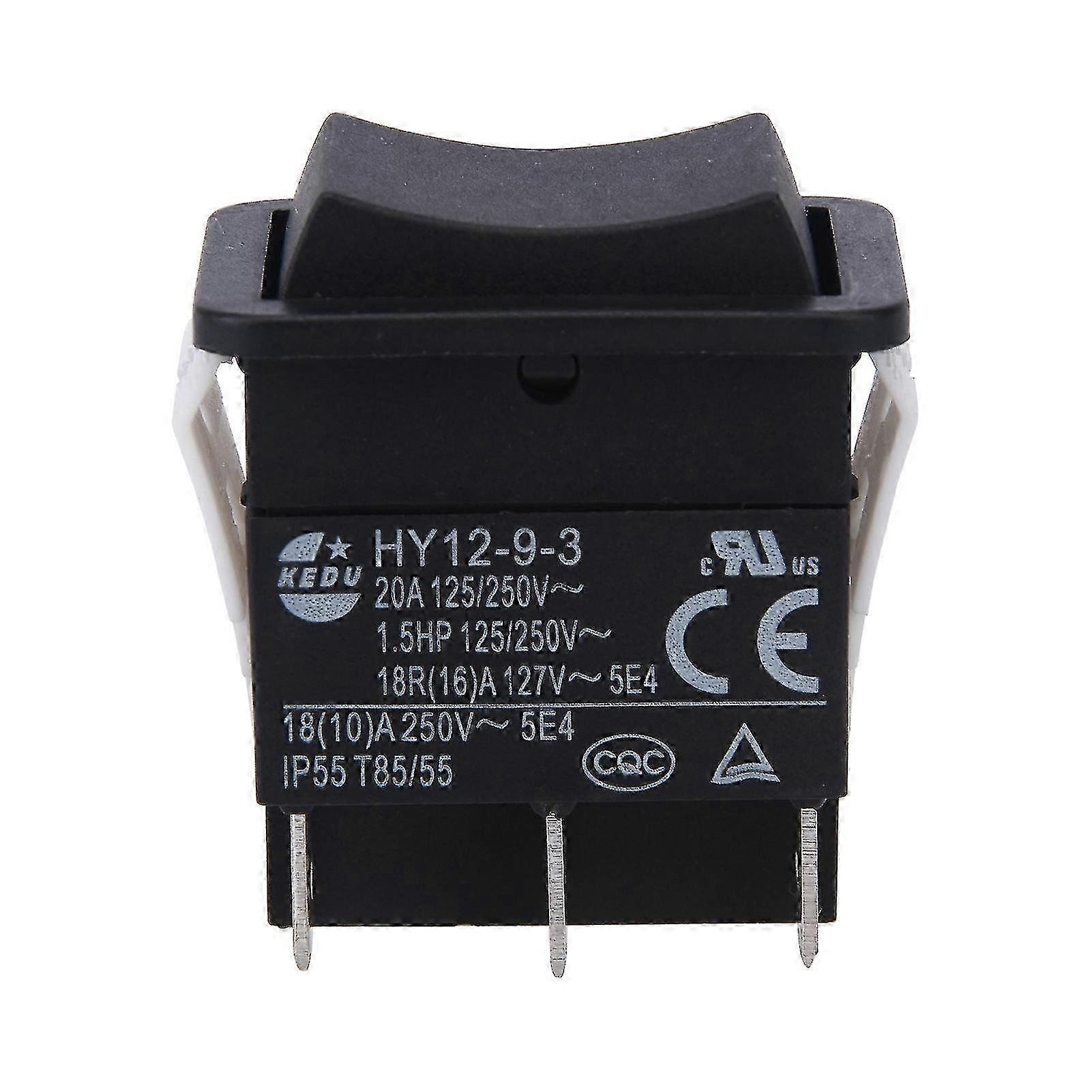 Industrial Rocker Switch, On/Off Push Button with Arc-Resistant Safety, Single Pole HY12-9-3