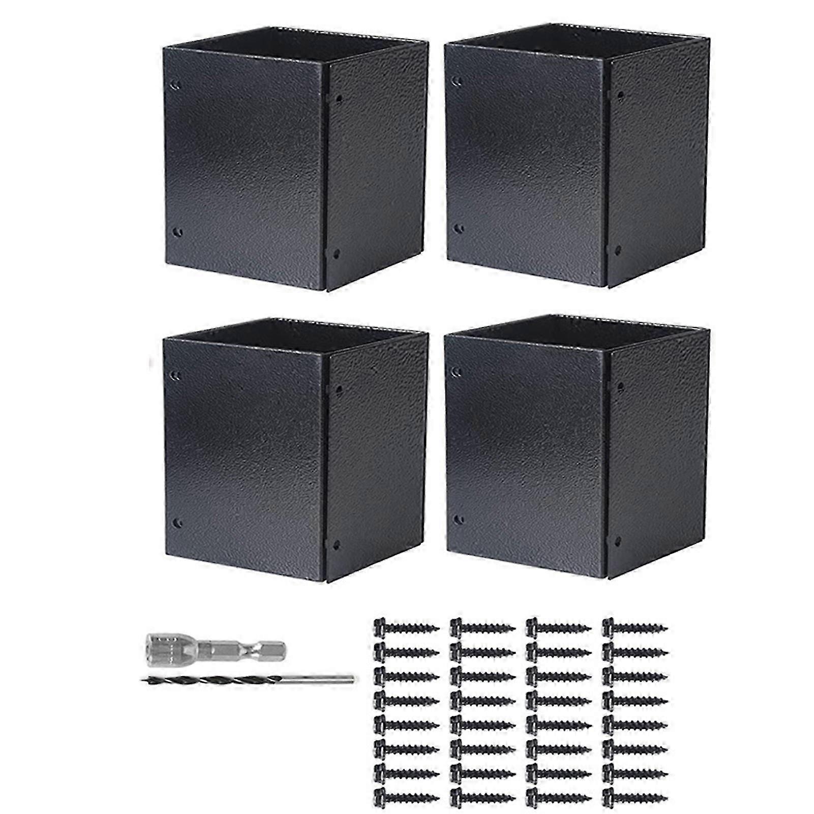 1 Set Column Protect Cover Adjustable Waterproof Rust-Proof Stainless Steel Post Protector for Mailboxes Fences Fits 3.3-6" Posts KAESI