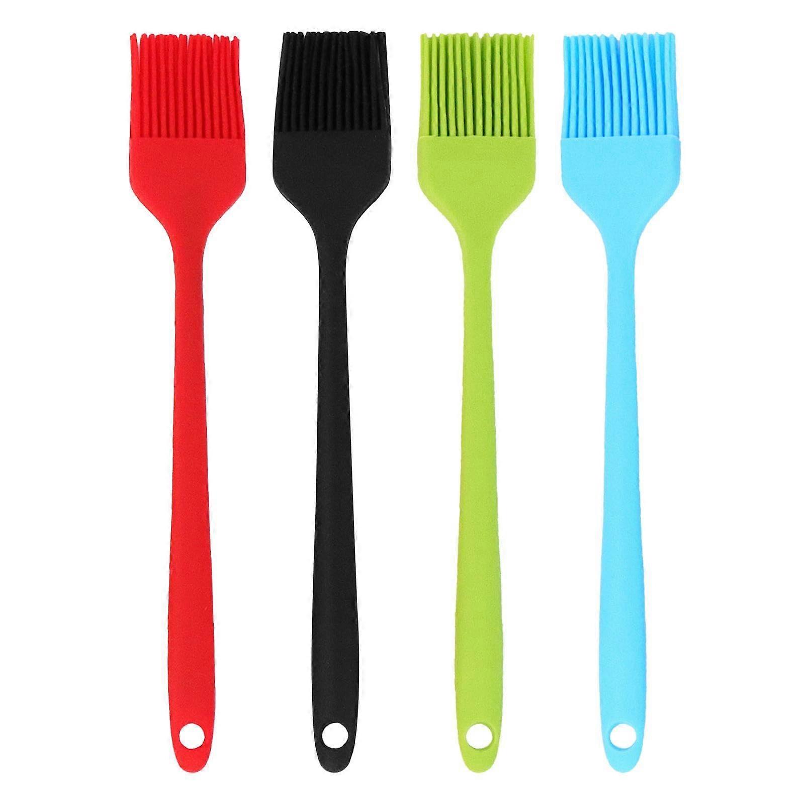 Set of 4 Silicone Pastry Brushes, Heat Resistant, for Baking, BBQ, 4 Colours