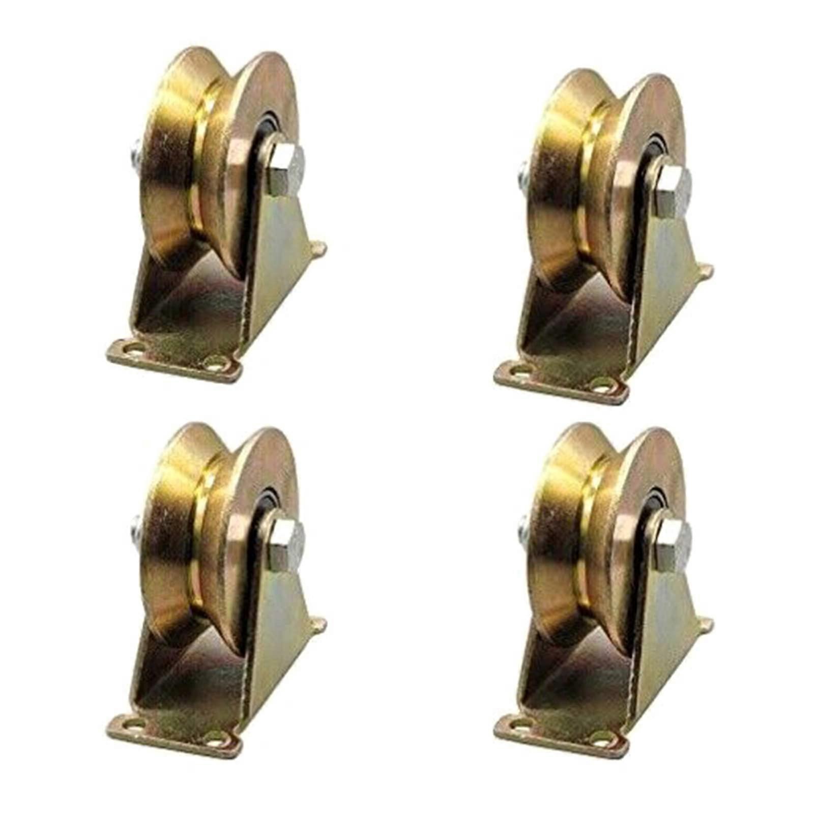 V Wheel Caster 1.2In Heavy Duty Rigid With Bracket For Inverted Track Sliding Gate Hardware Industrial Grade