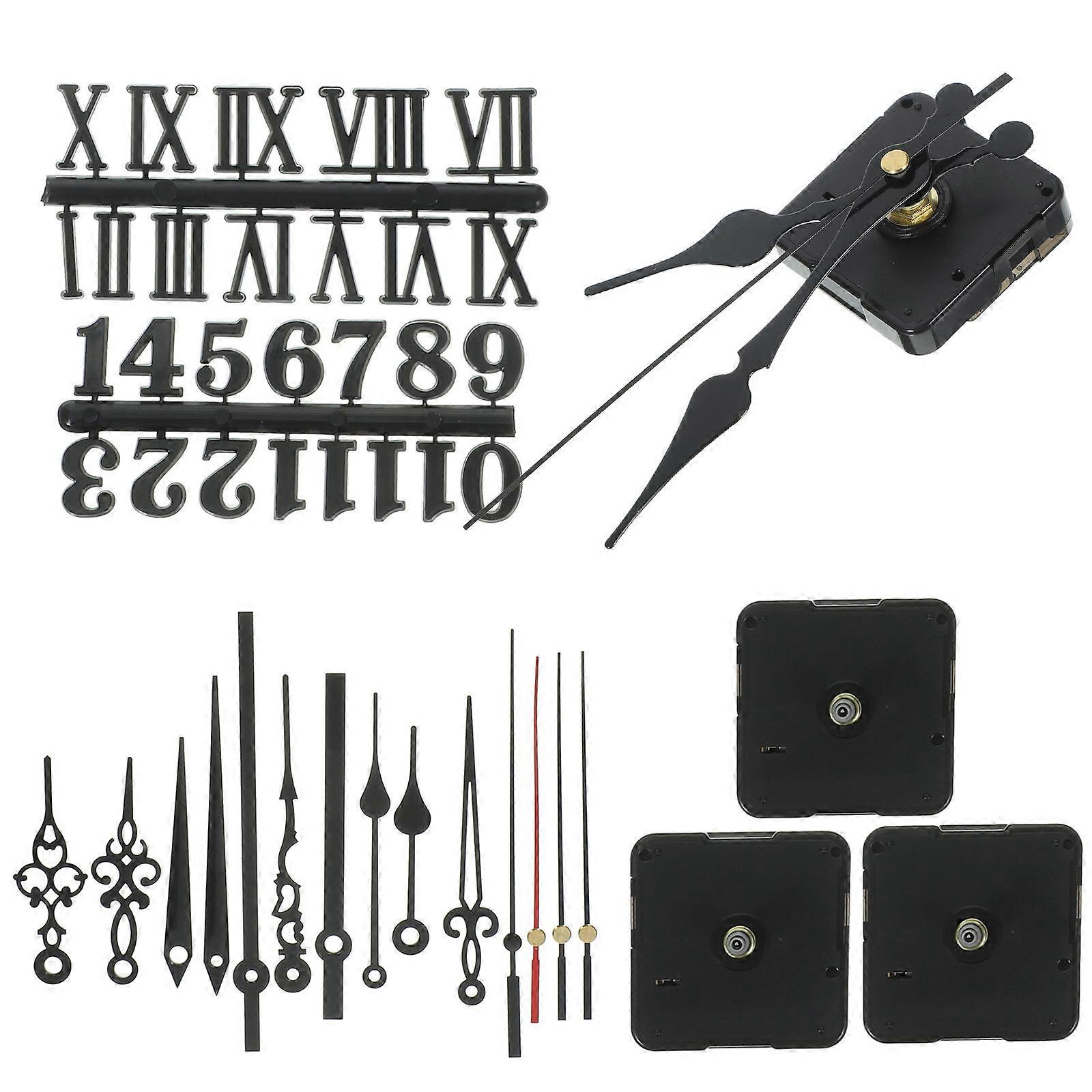 Battery Operated Clock Mechanism Kit with Hands and Numbers for DIY Wall Clock – Replacement Movement for Home Decor