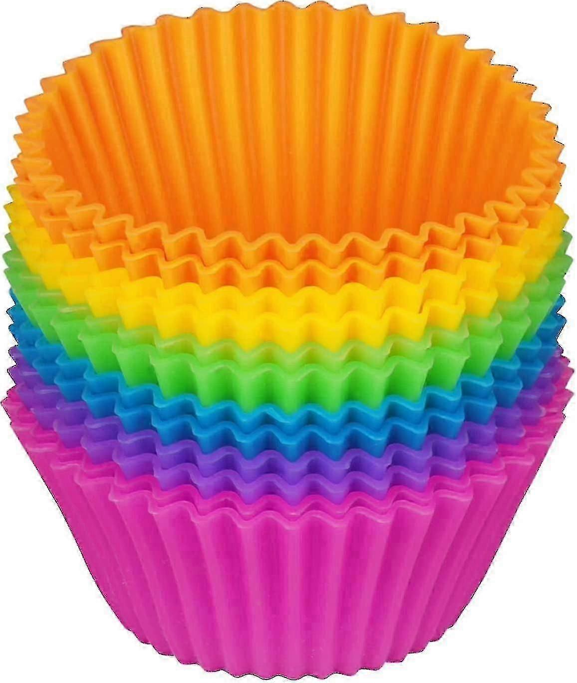 2025 Silicone Cupcake Baking Cups 6 Pack, Reusable Non-stick Muffin Cupcake Liners Holders Set For Party Halloween Christmas, Easy Clean Pastry Muffin