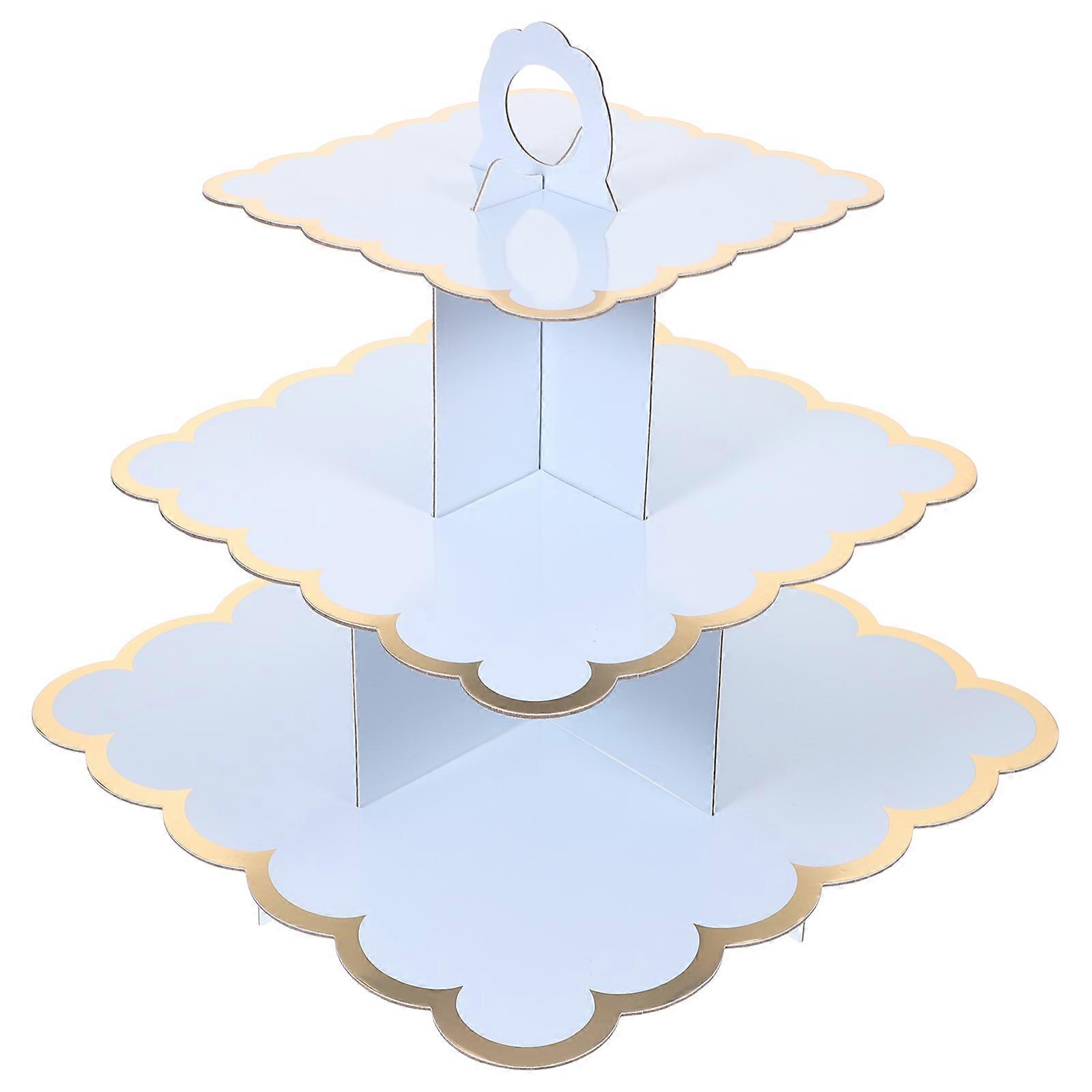 Cake And Cupcake Tower Stand Round Display For Birthdays Modern Style 29X28.5X28.5Cm 1Pack